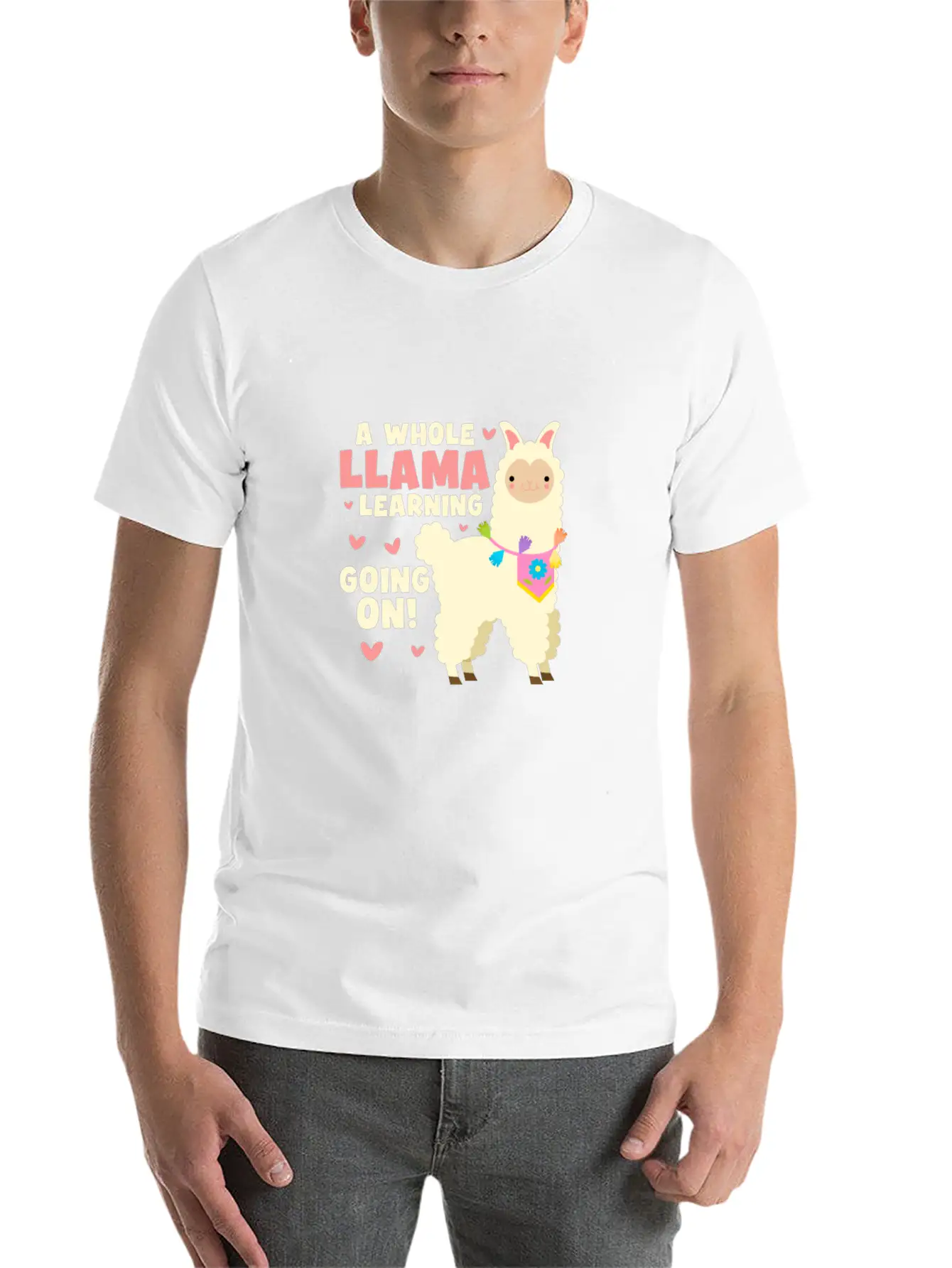 A Whole Llama Learning Going On Classic Cotton Tee – Unisex Comfort For Any Season