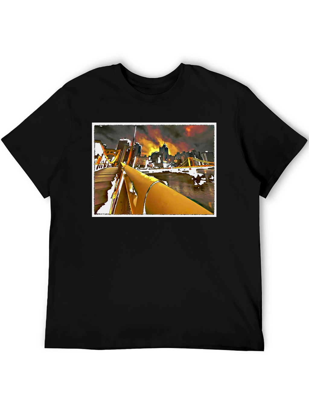 Pittsburgh Cityscape Graphic Tee - Black