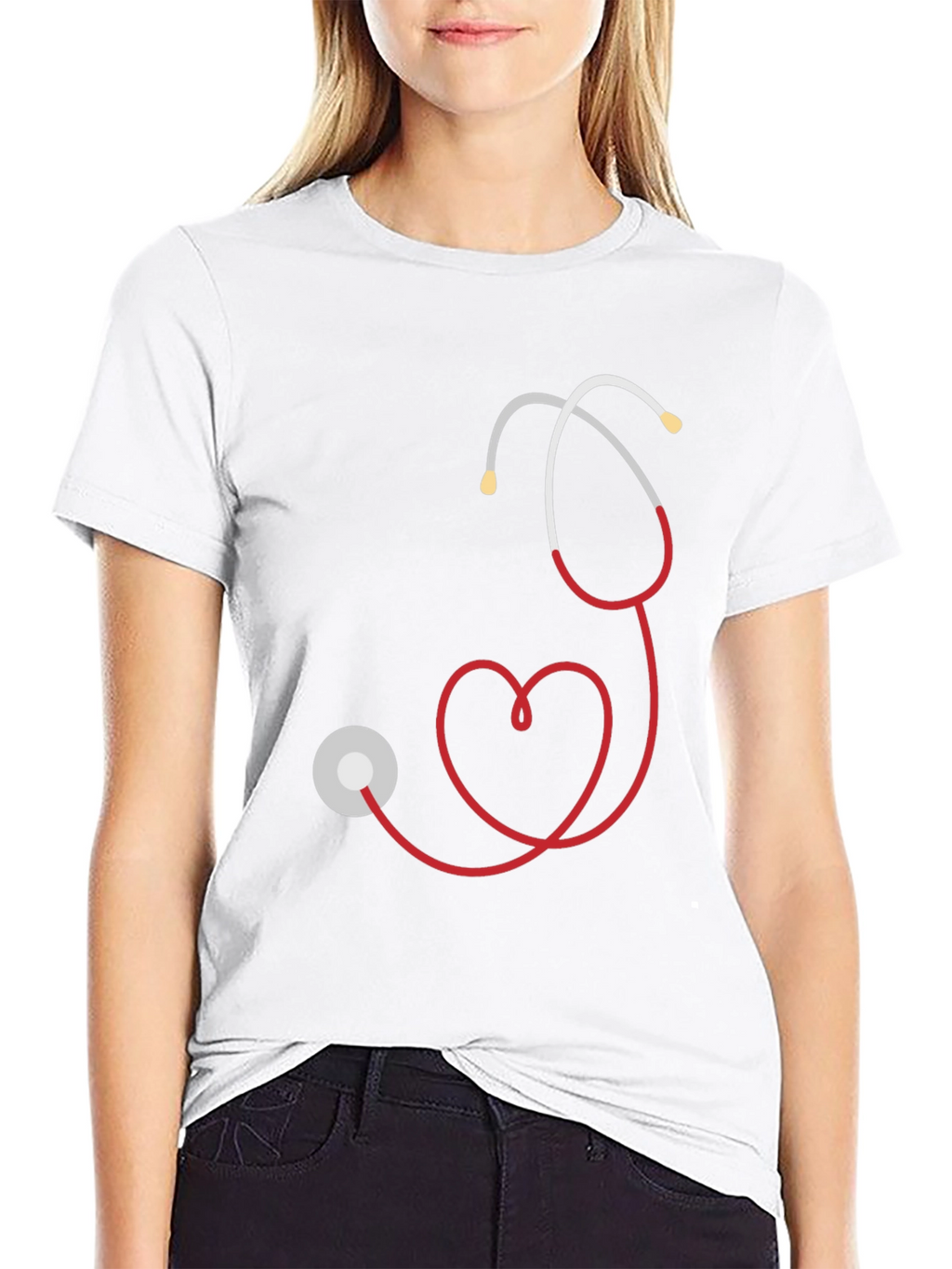 Heartbeat Stethoscope Graphic Tee - Medical Love