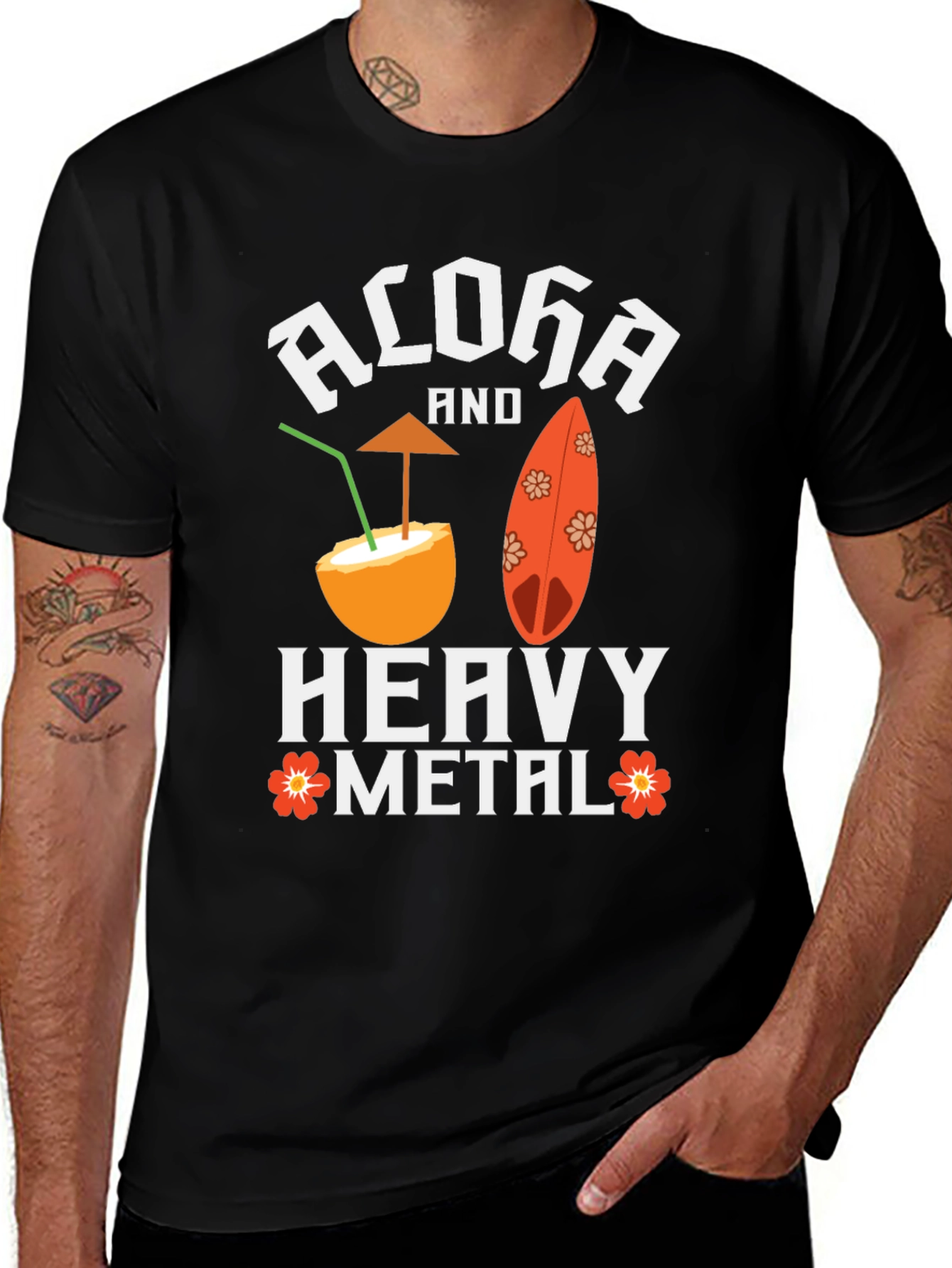Aloha and Heavy Metal Graphic Tee