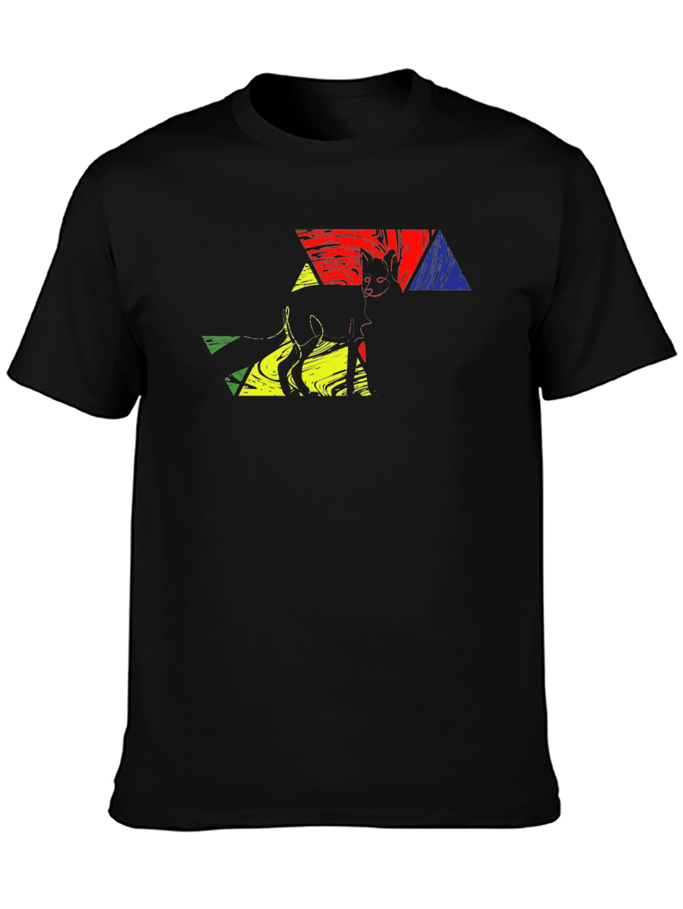 Abstract Cat Art Graphic T-Shirt