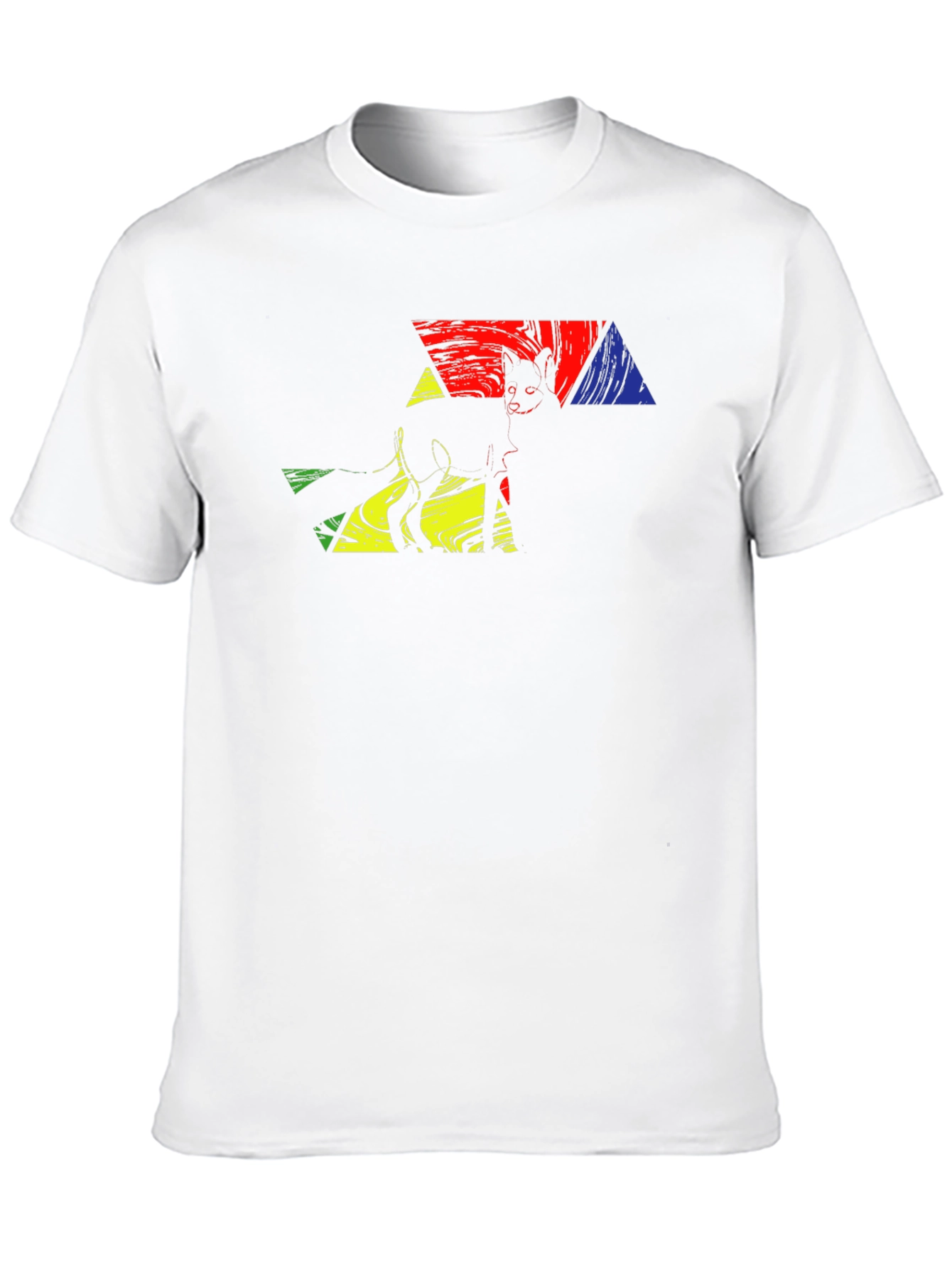 Abstract Cat Art Graphic T-Shirt