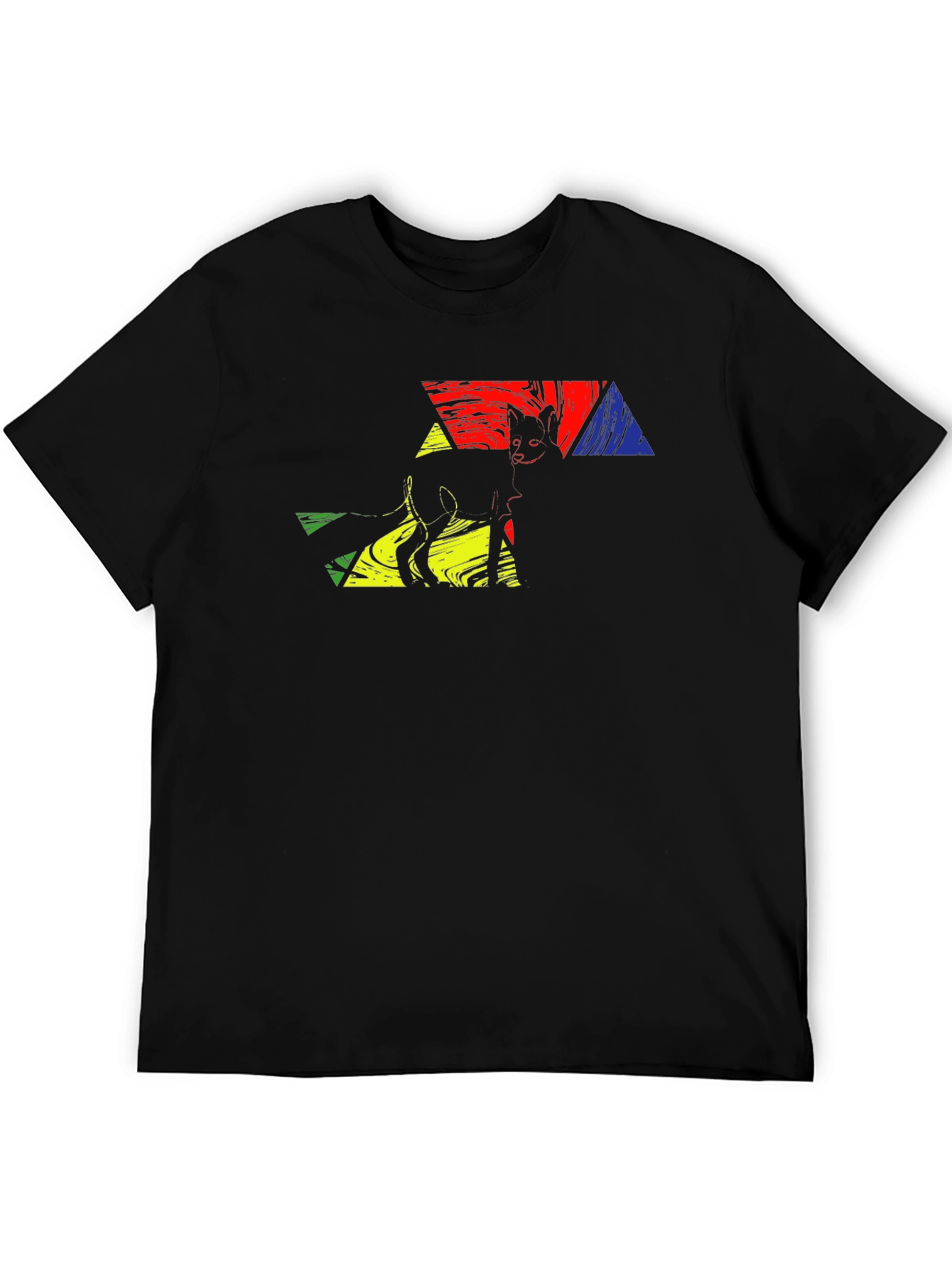 Abstract Cat Art Graphic T-Shirt