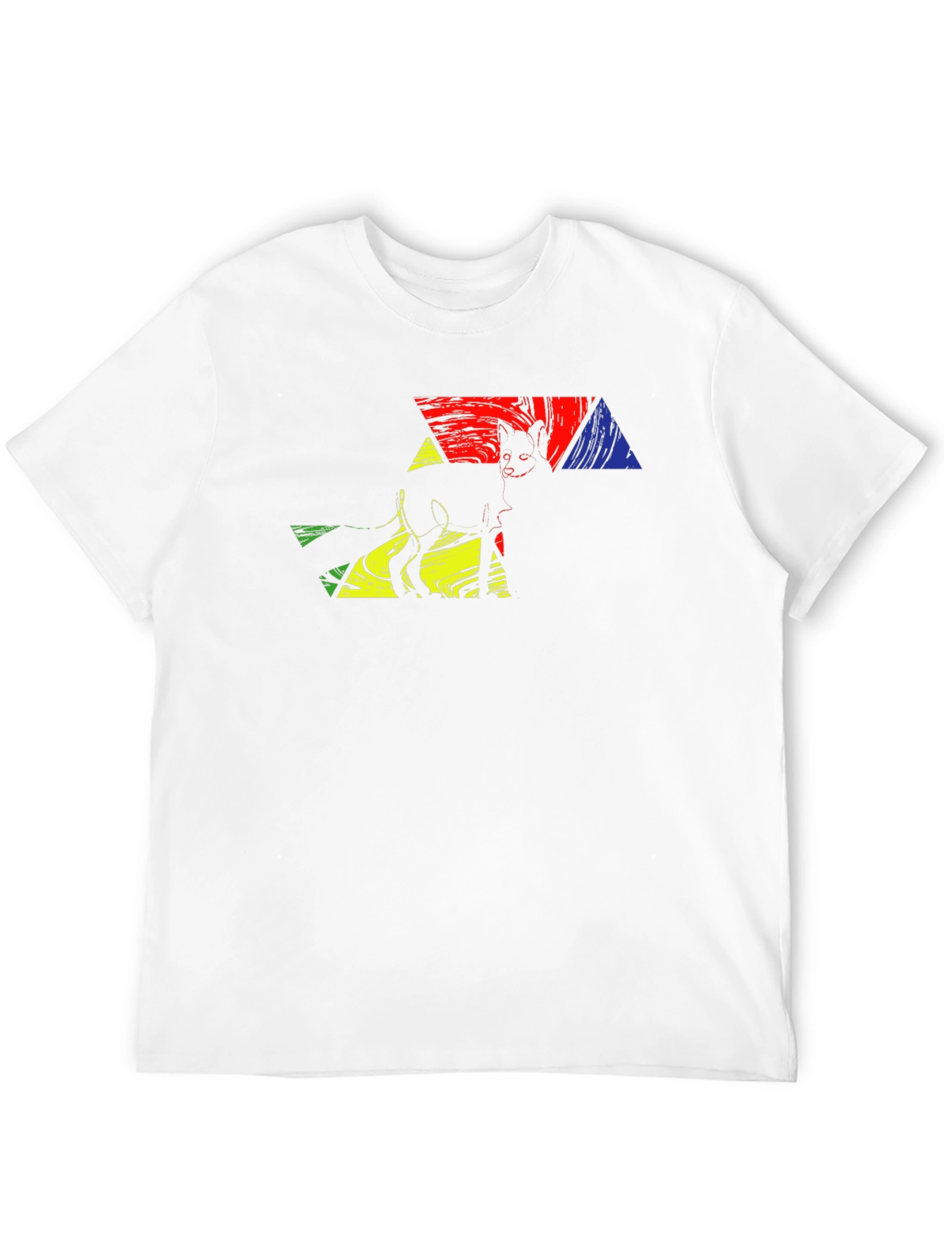 Abstract Cat Art Graphic T-Shirt