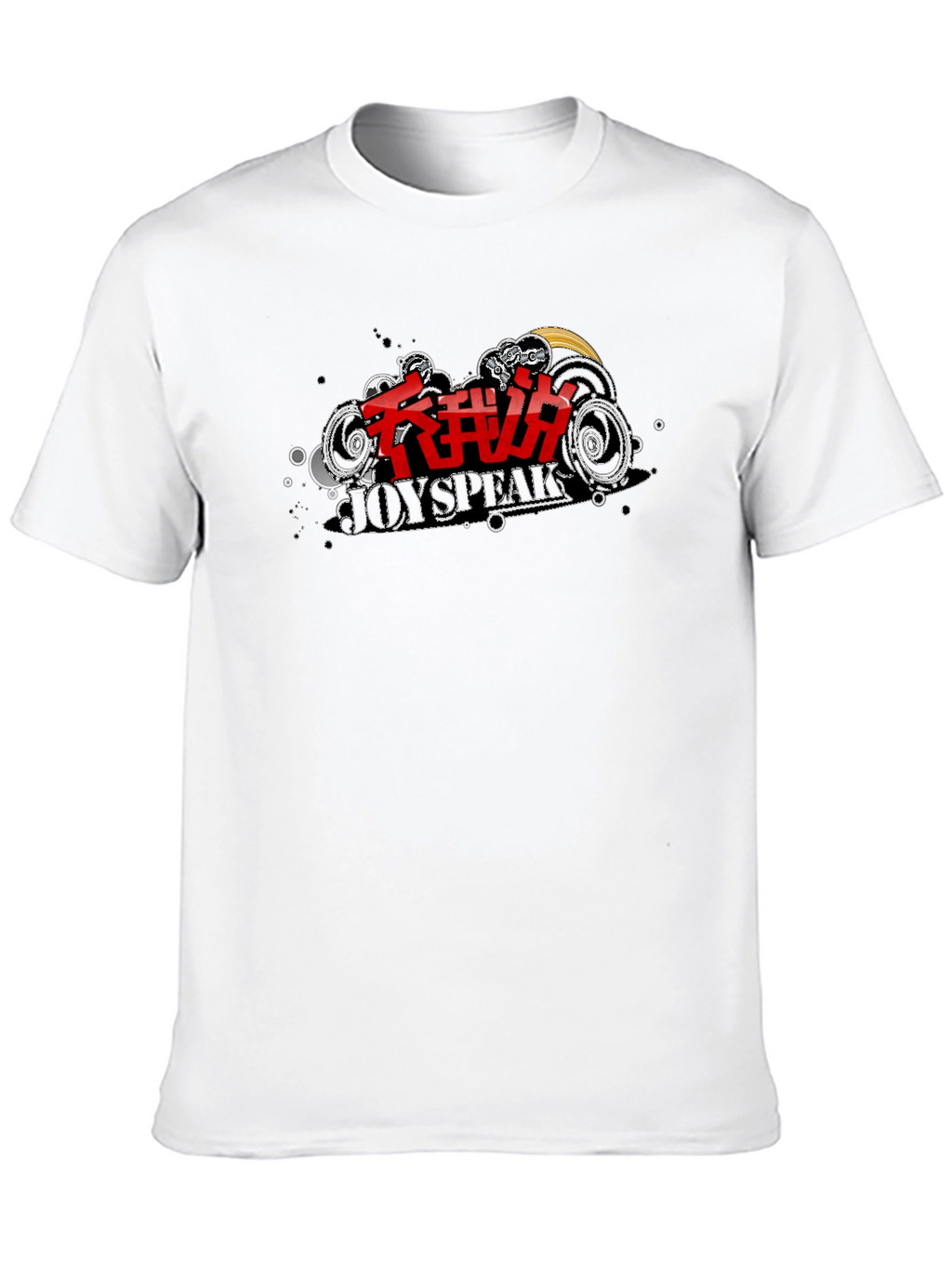 Trendy Black T-Shirt with JoySpeak Graphic