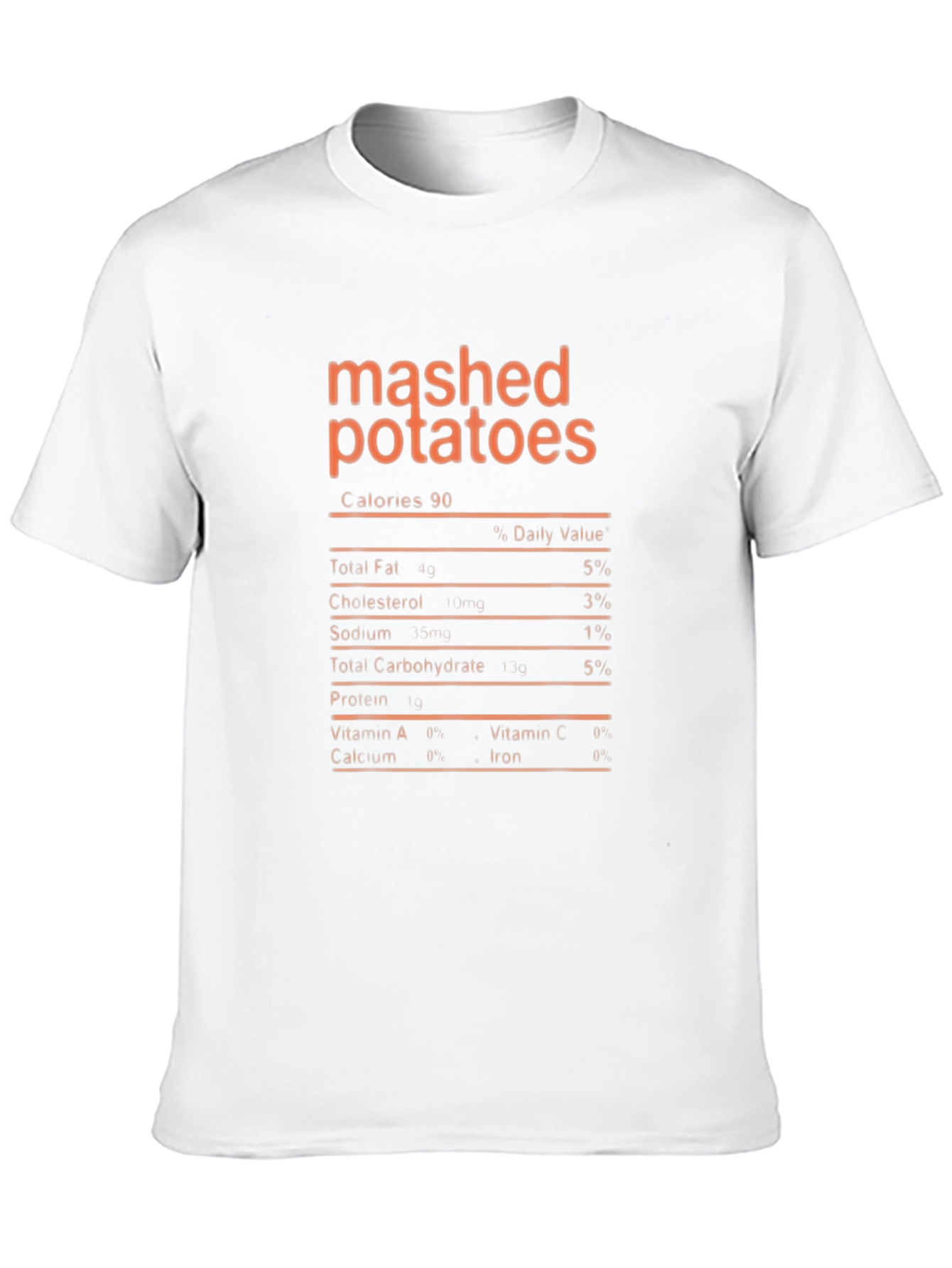 Mashed Potatoes Nutrition Facts Graphic T-Shirt