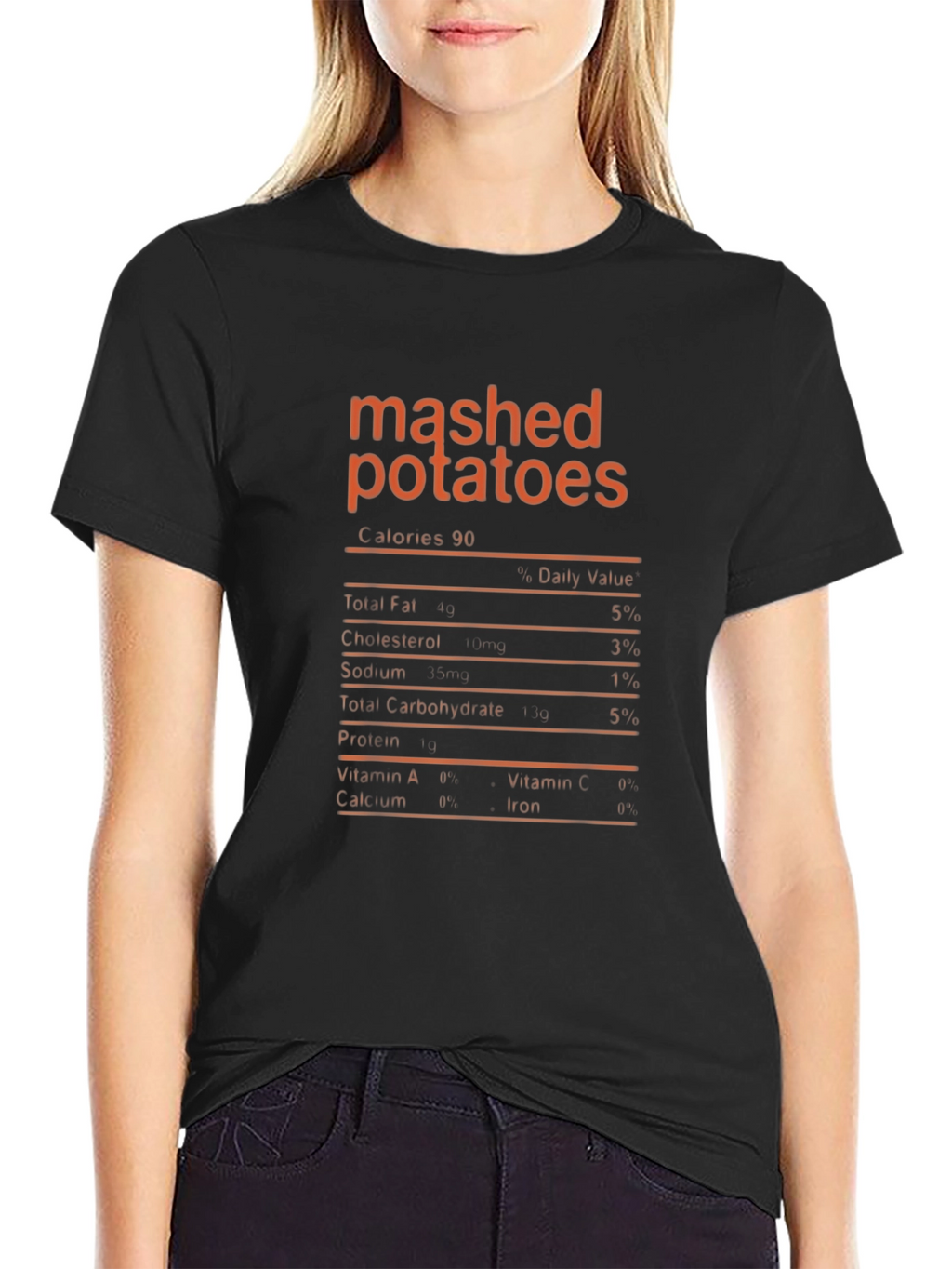 Mashed Potatoes Nutrition Facts Graphic T-Shirt