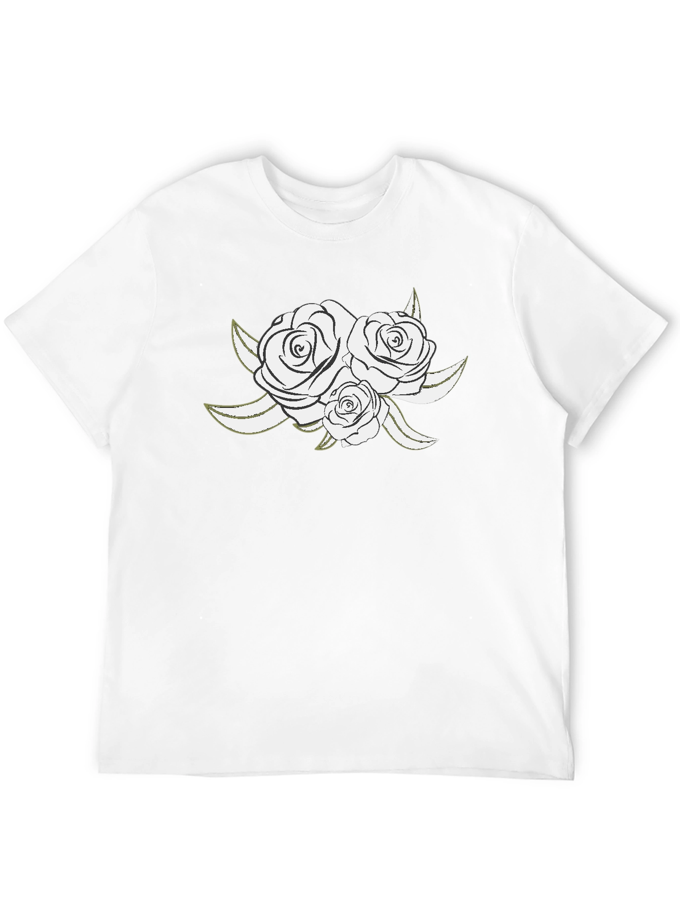 Elegant Rose Graphic Black T-Shirt