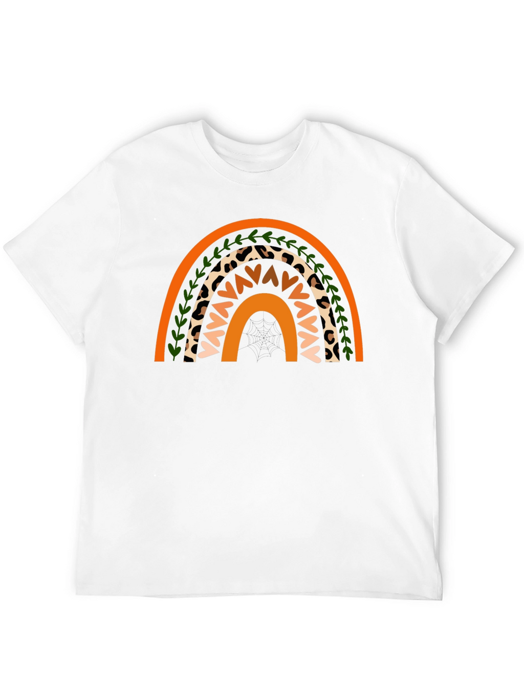 Boho Rainbow Graphic Tee - Stylish Mens Black T-Shirt