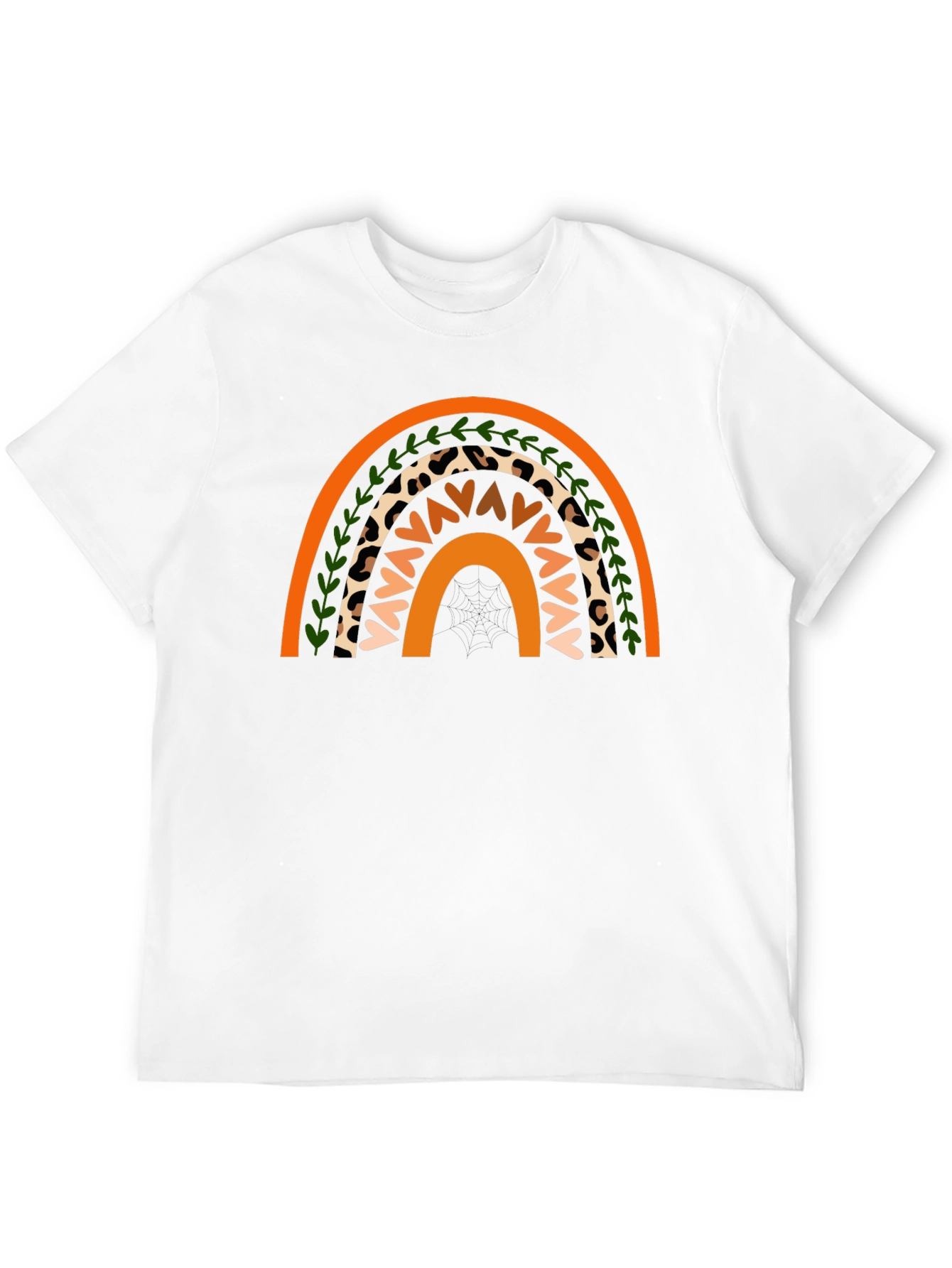 Boho Rainbow Graphic Tee - Stylish Mens Black T-Shirt
