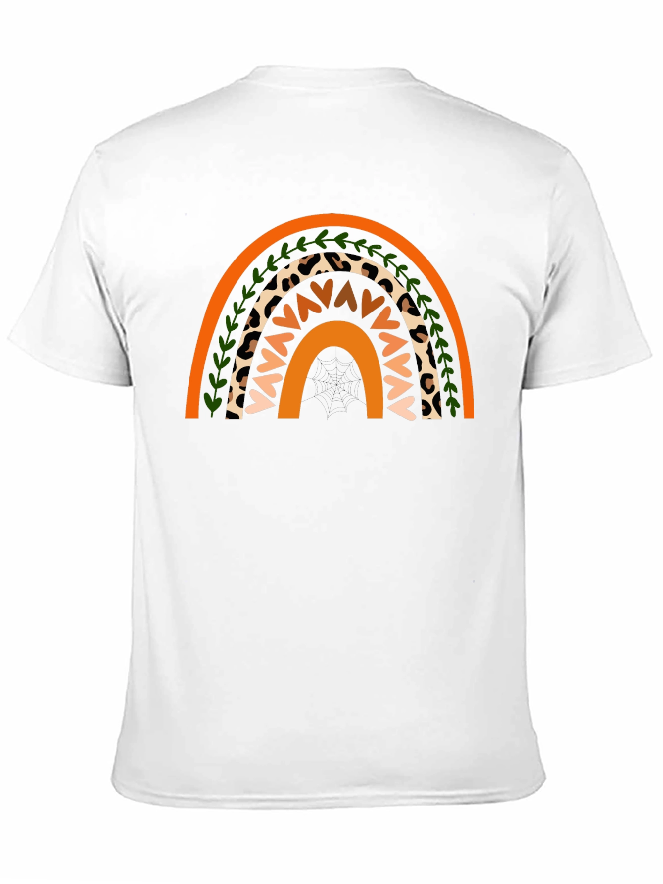 Boho Rainbow Graphic Tee - Stylish Mens Black T-Shirt