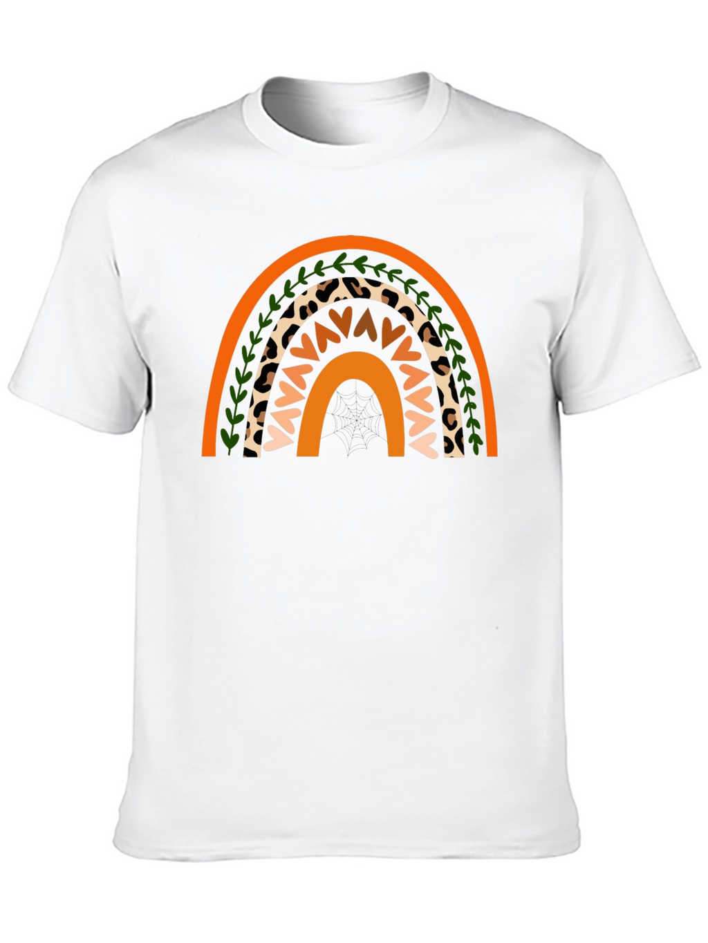 Boho Rainbow Graphic Tee - Stylish Mens Black T-Shirt