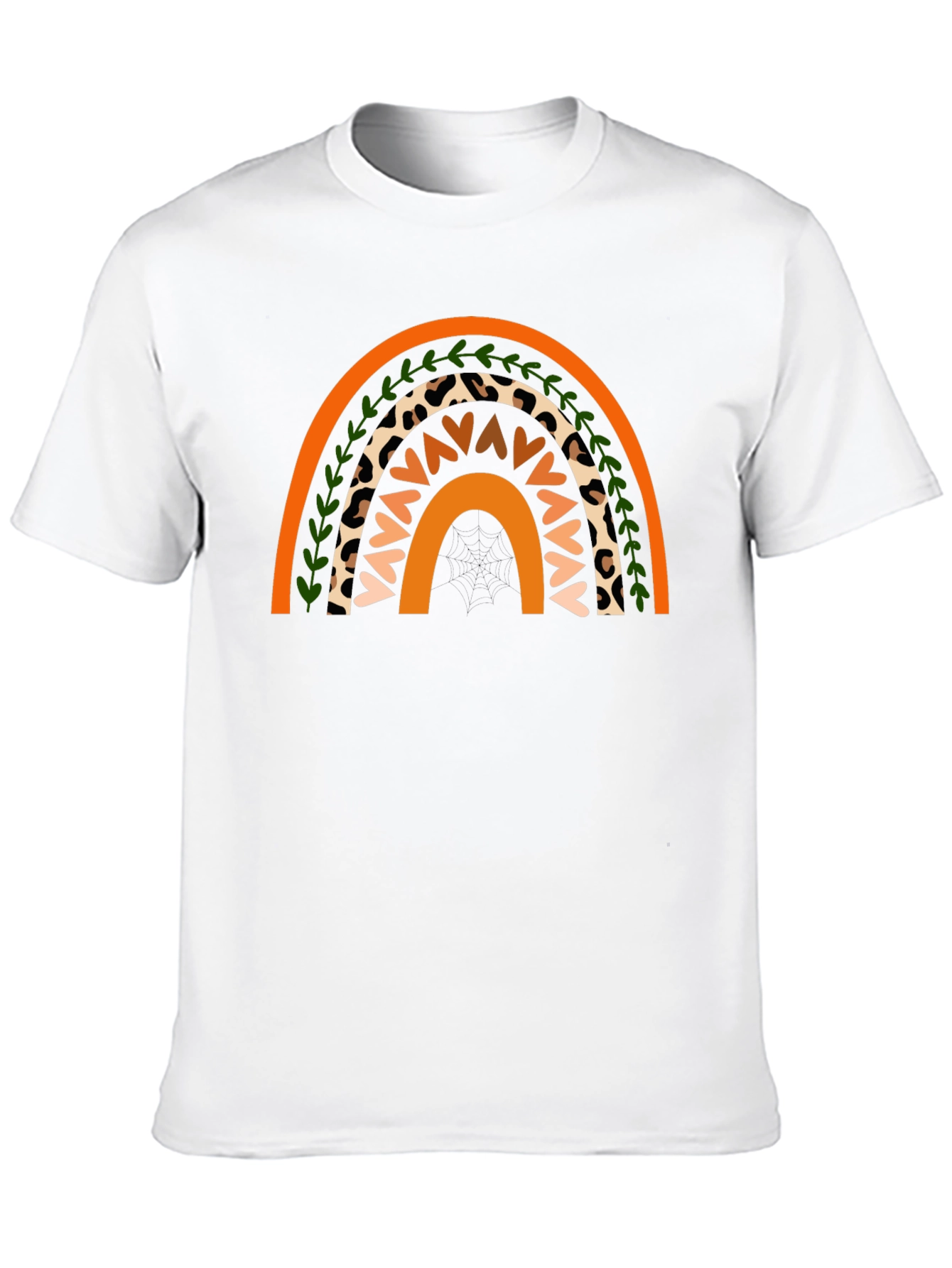 Boho Rainbow Graphic Tee - Stylish Mens Black T-Shirt
