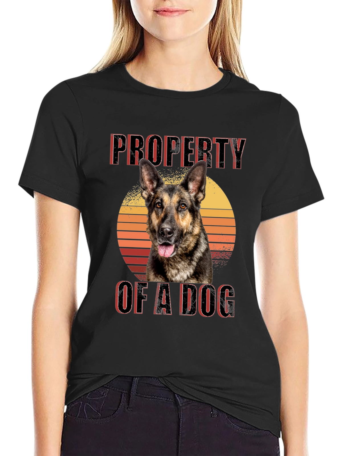 Property of a Dog T-Shirt - German Shepherd Sunset Tee