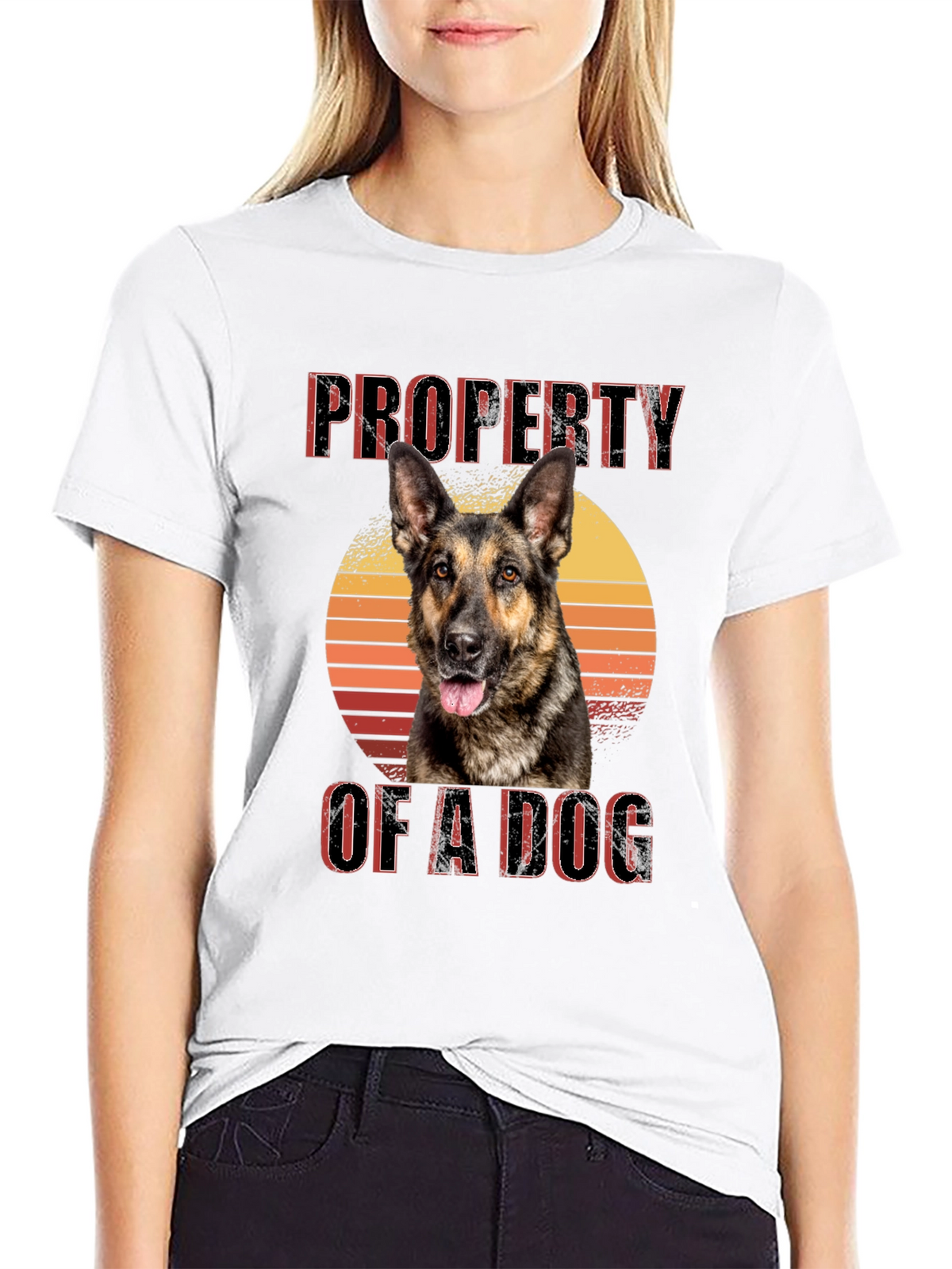 Property of a Dog T-Shirt - German Shepherd Sunset Tee