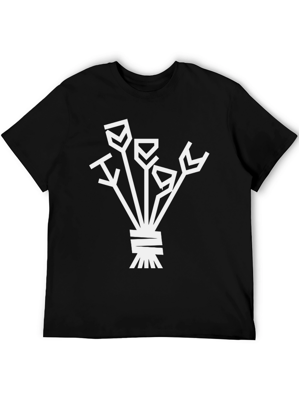 Abstract Floral Graphic Tee - Black Cotton Shirt