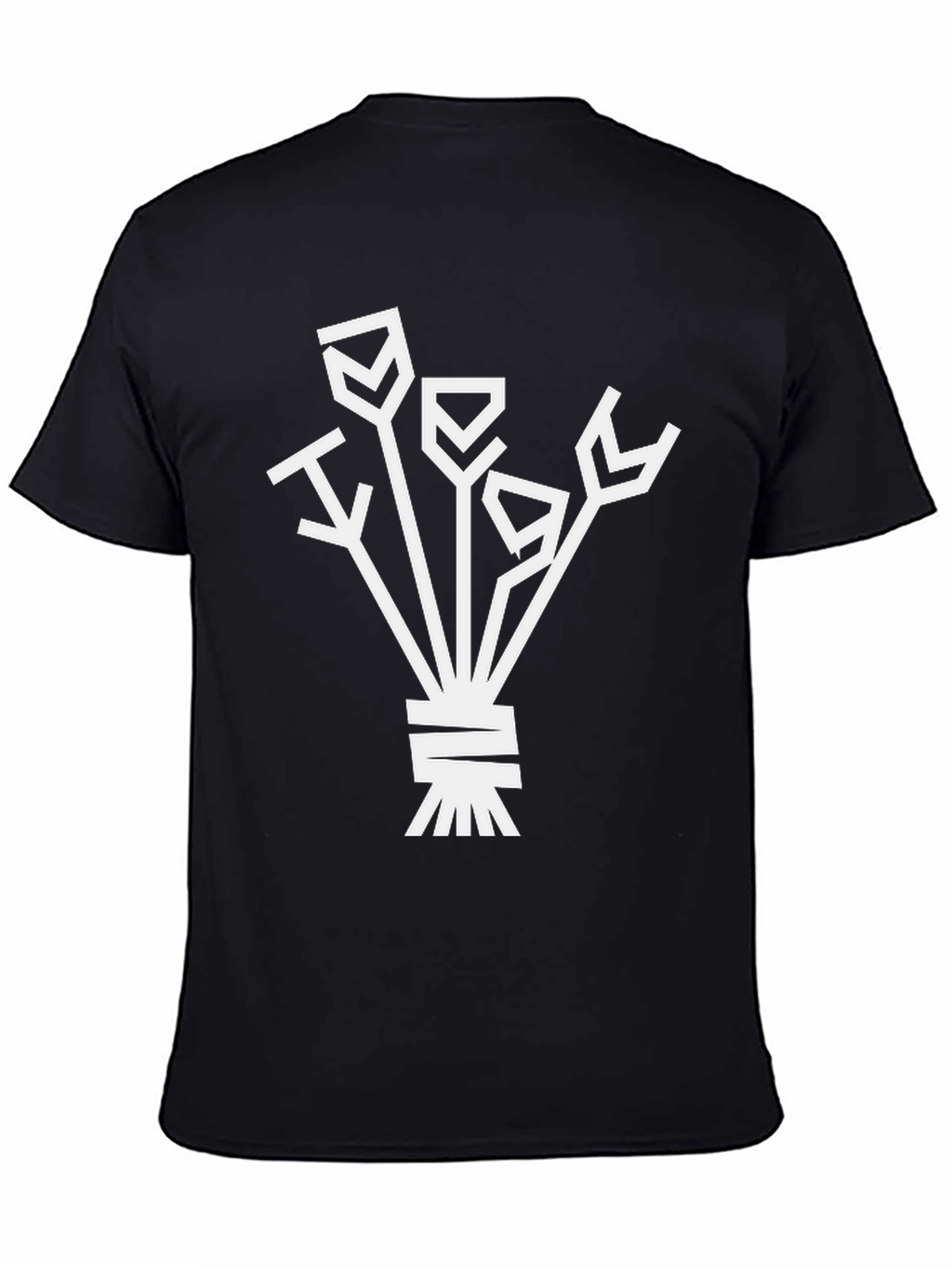 Abstract Floral Graphic Tee - Black Cotton Shirt