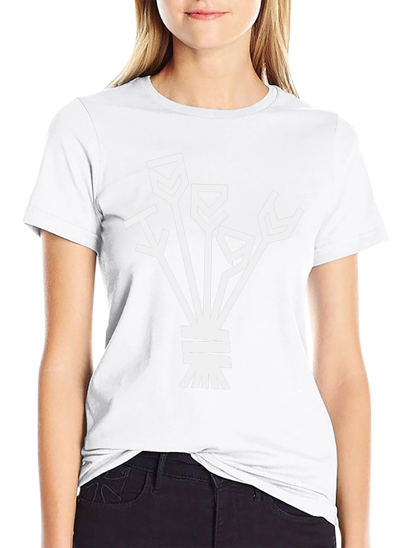 Abstract Floral Graphic Tee - Black Cotton Shirt