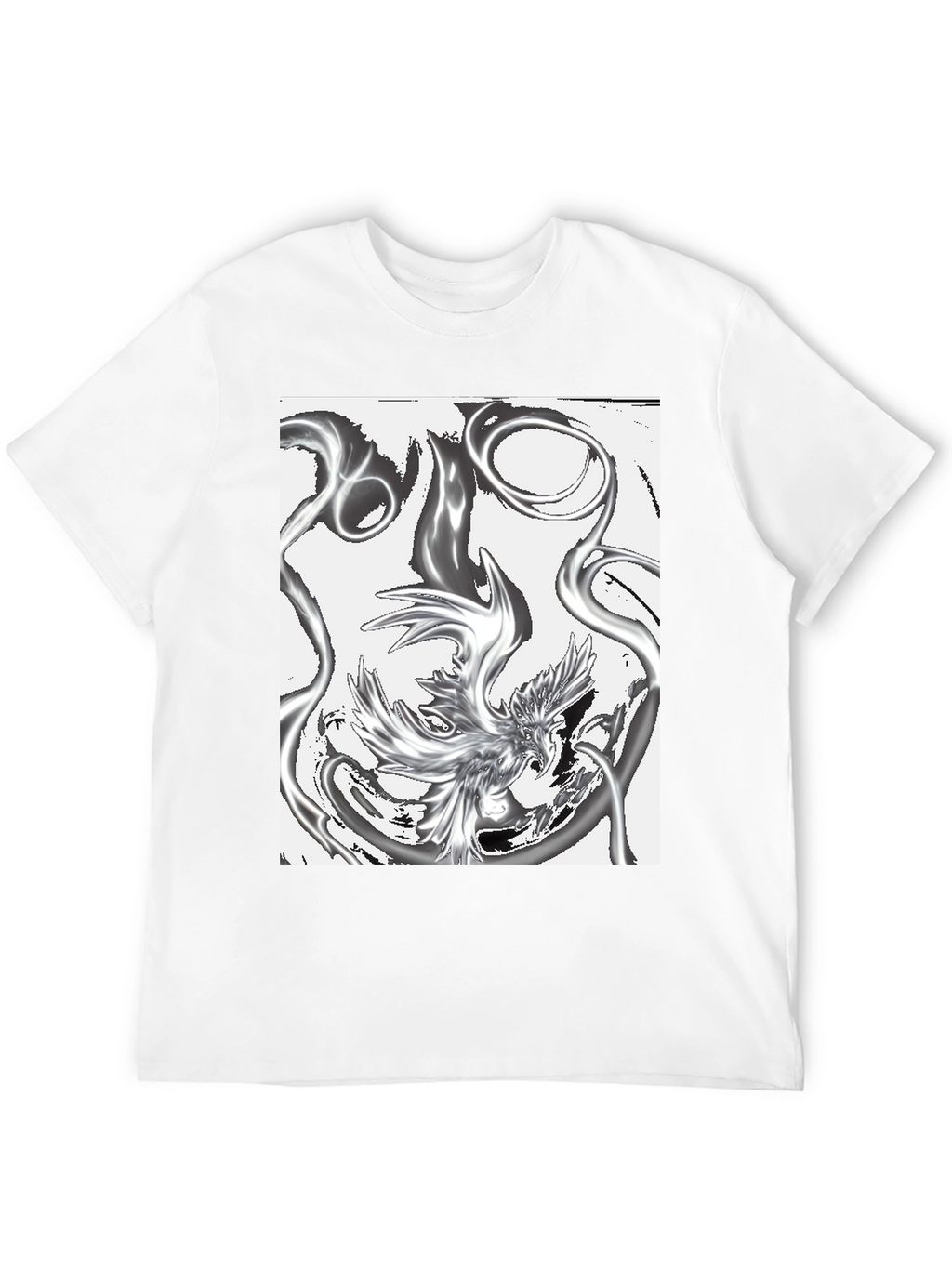 Abstract Phoenix Graphic Black T-Shirt
