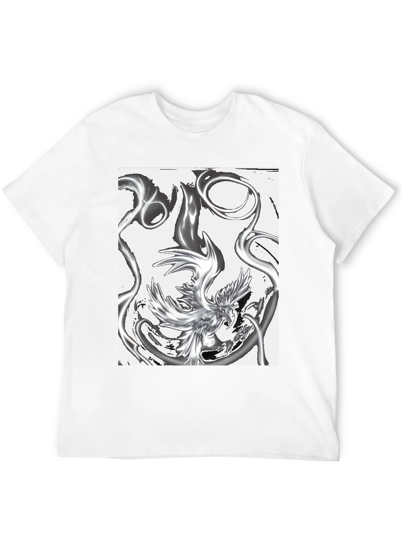 Abstract Phoenix Graphic Black T-Shirt