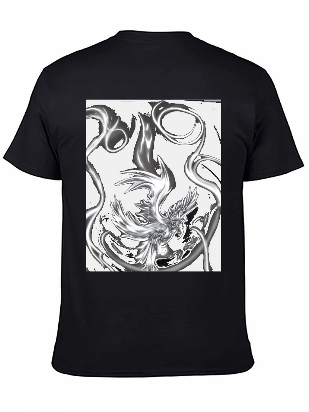 Abstract Phoenix Graphic Black T-Shirt