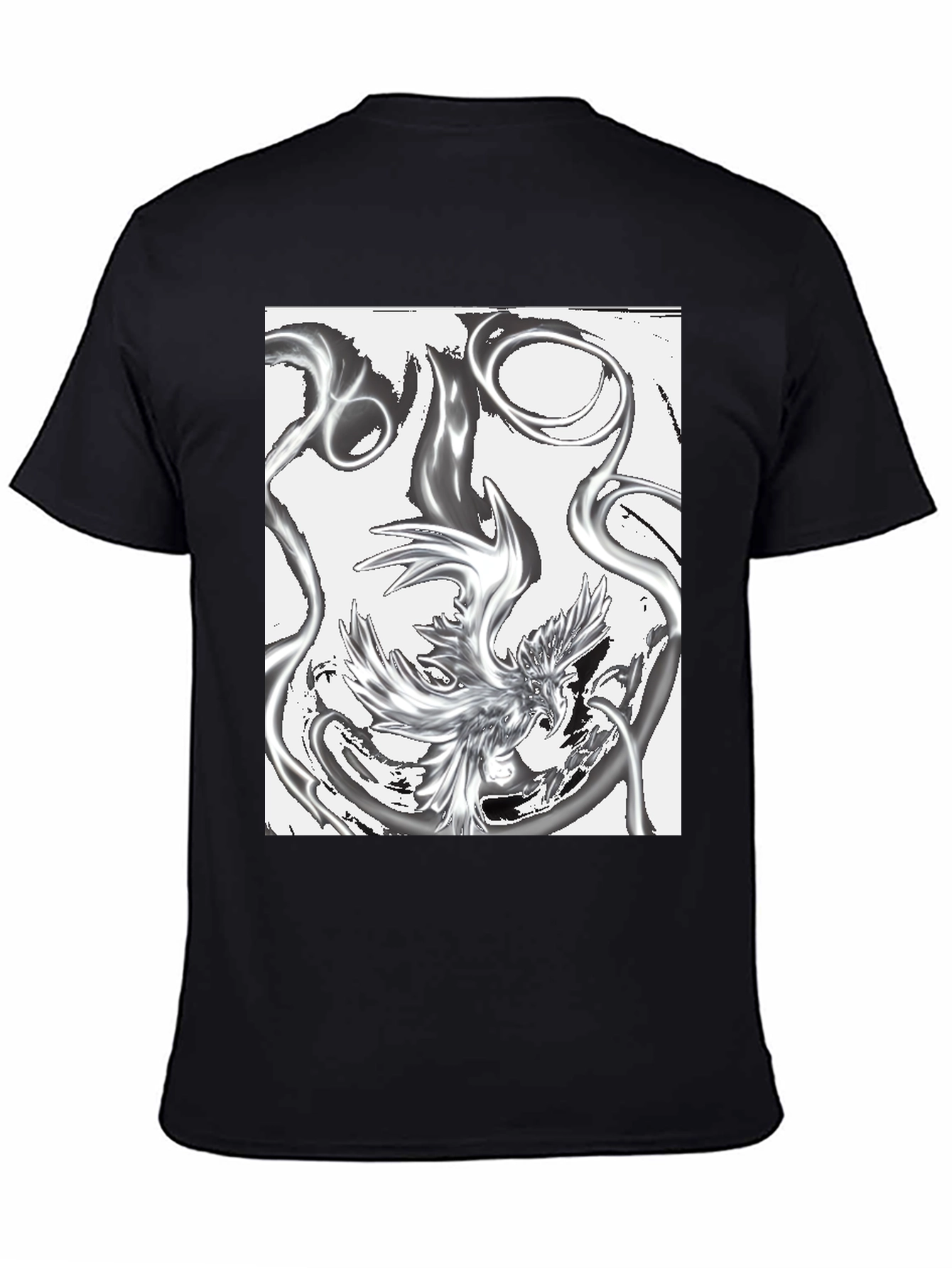 Abstract Phoenix Graphic Black T-Shirt