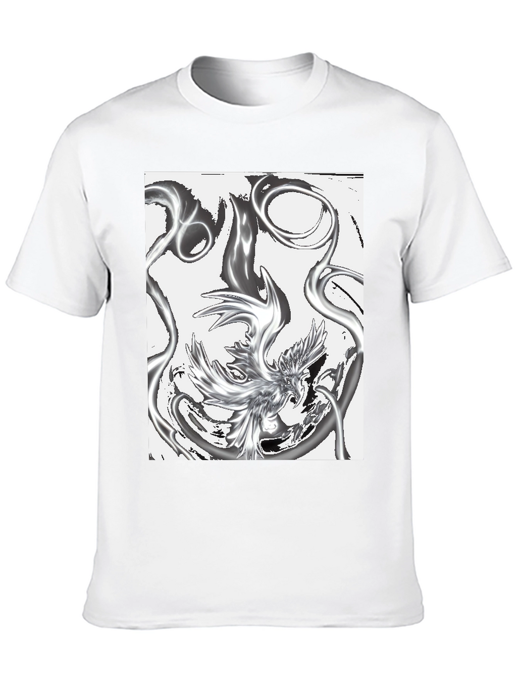 Abstract Phoenix Graphic Black T-Shirt