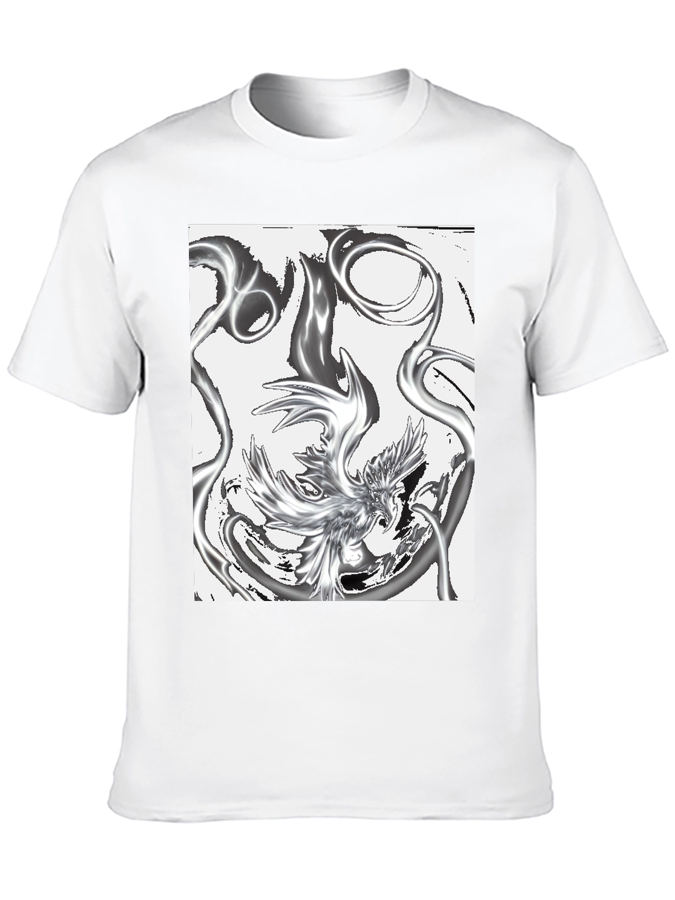 Abstract Phoenix Graphic Black T-Shirt