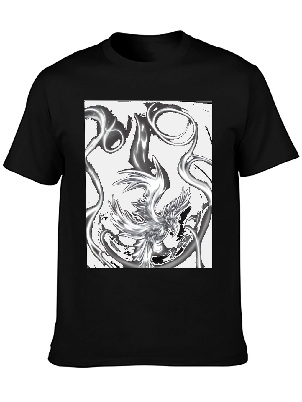 Abstract Phoenix Graphic Black T-Shirt