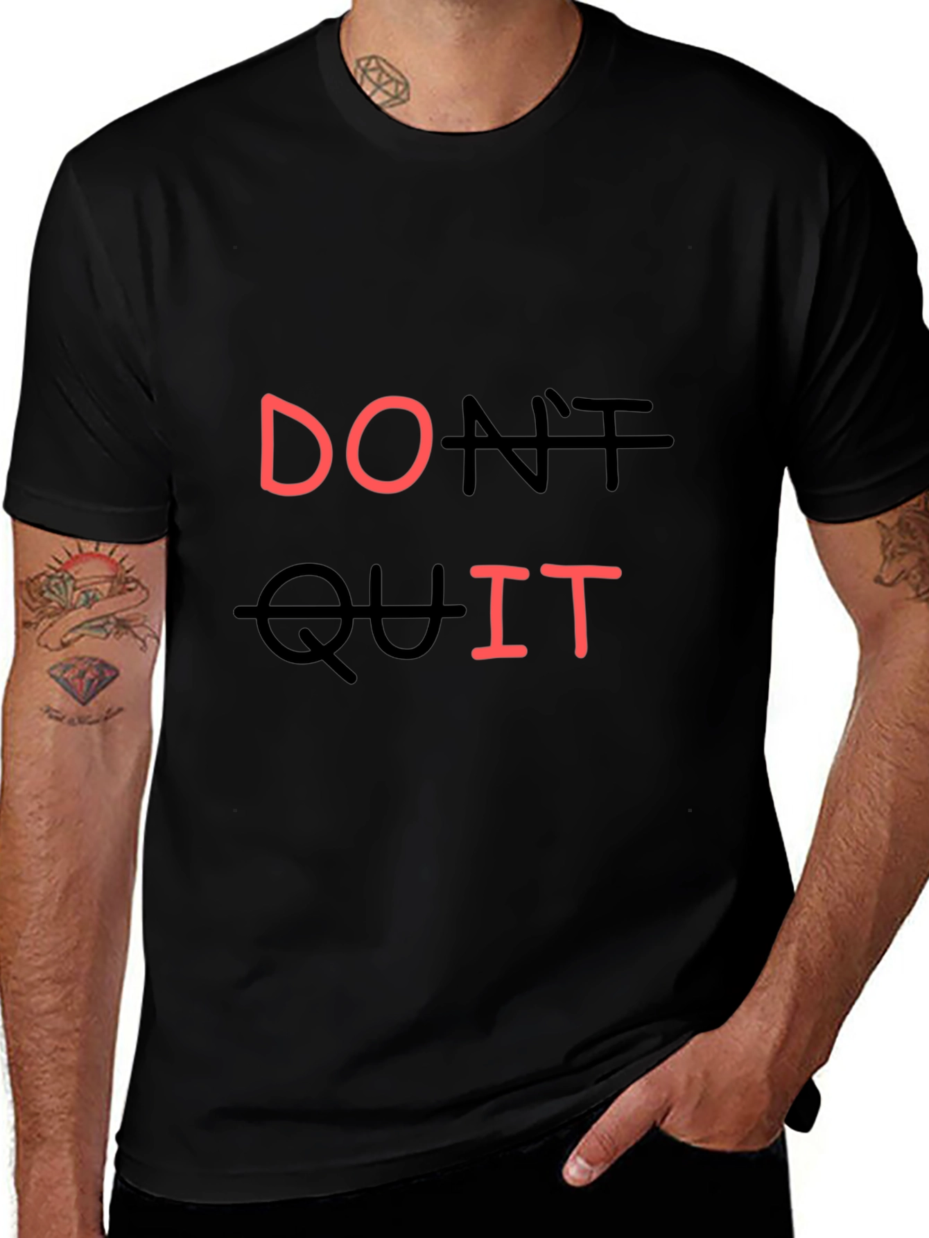 Motivational Dont Quit Black T-Shirt
