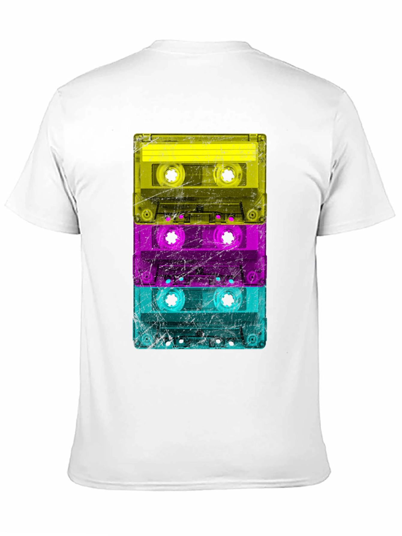 Retro Cassette Tape Stack Graphic T-Shirt