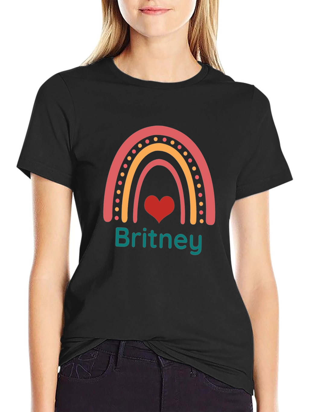 Britney Rainbow Heart Personalized T-Shirt