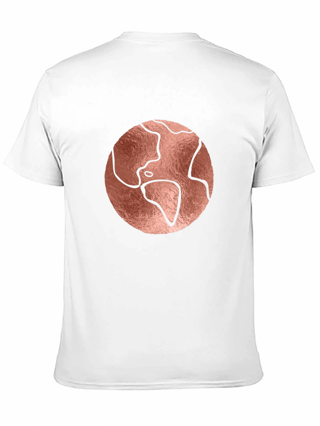 Rose Gold Earth Graphic Black T-Shirt
