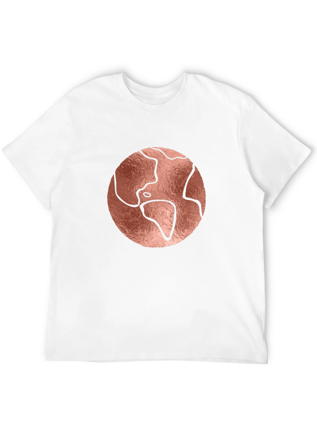 Rose Gold Earth Graphic Black T-Shirt