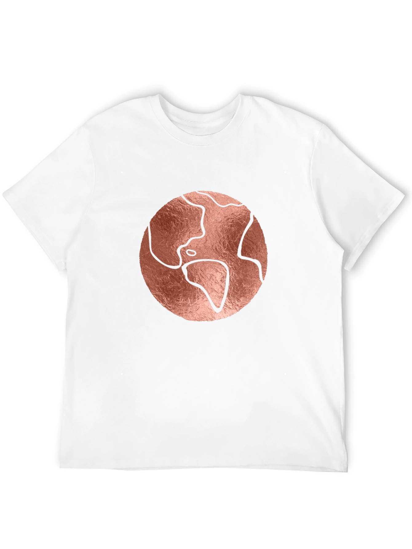 Rose Gold Earth Graphic Black T-Shirt