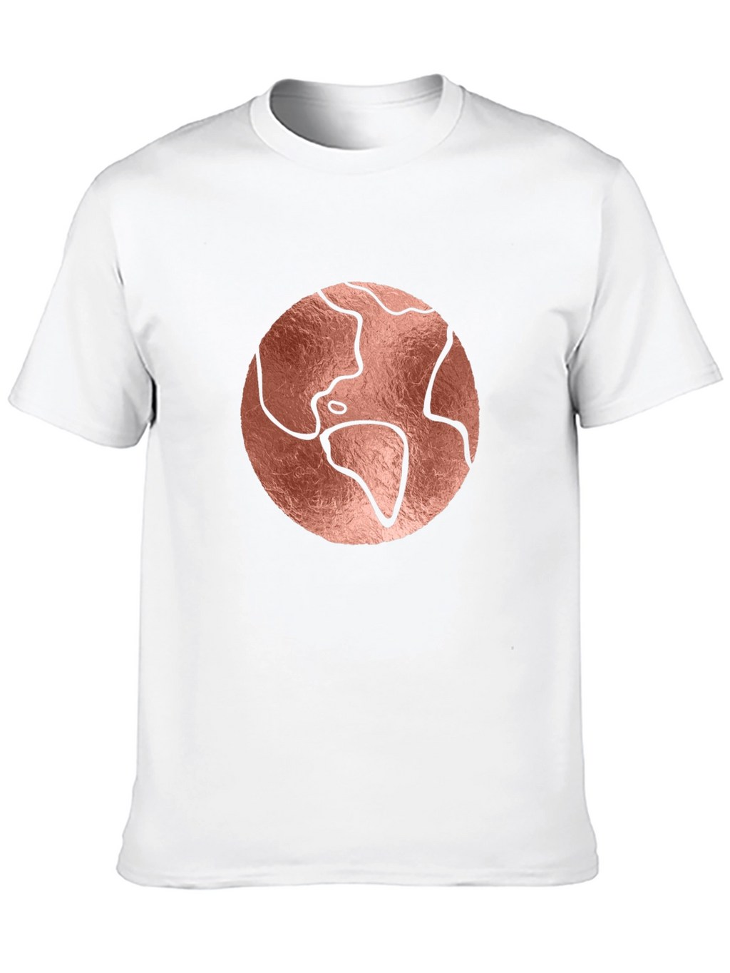 Rose Gold Earth Graphic Black T-Shirt