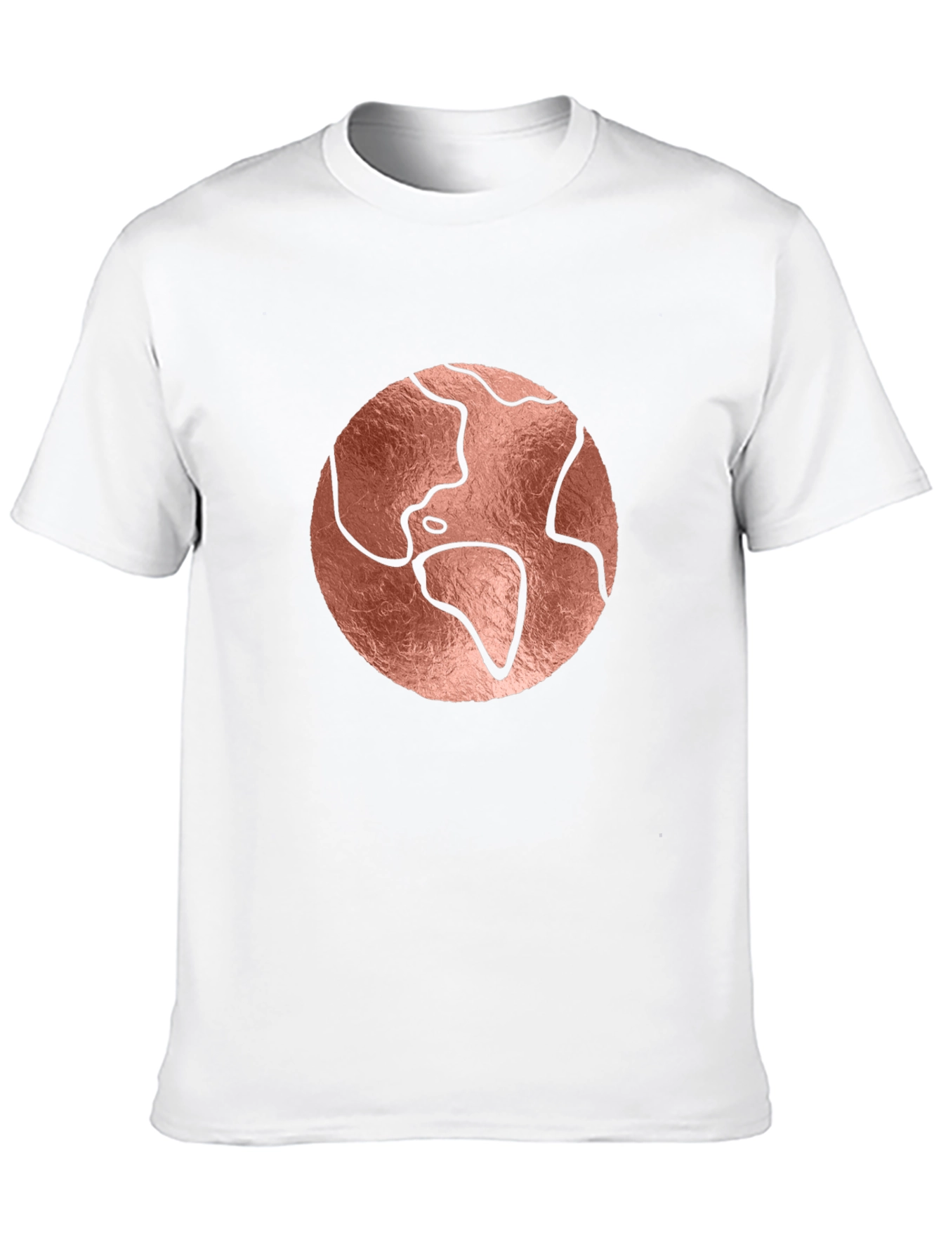 Rose Gold Earth Graphic Black T-Shirt