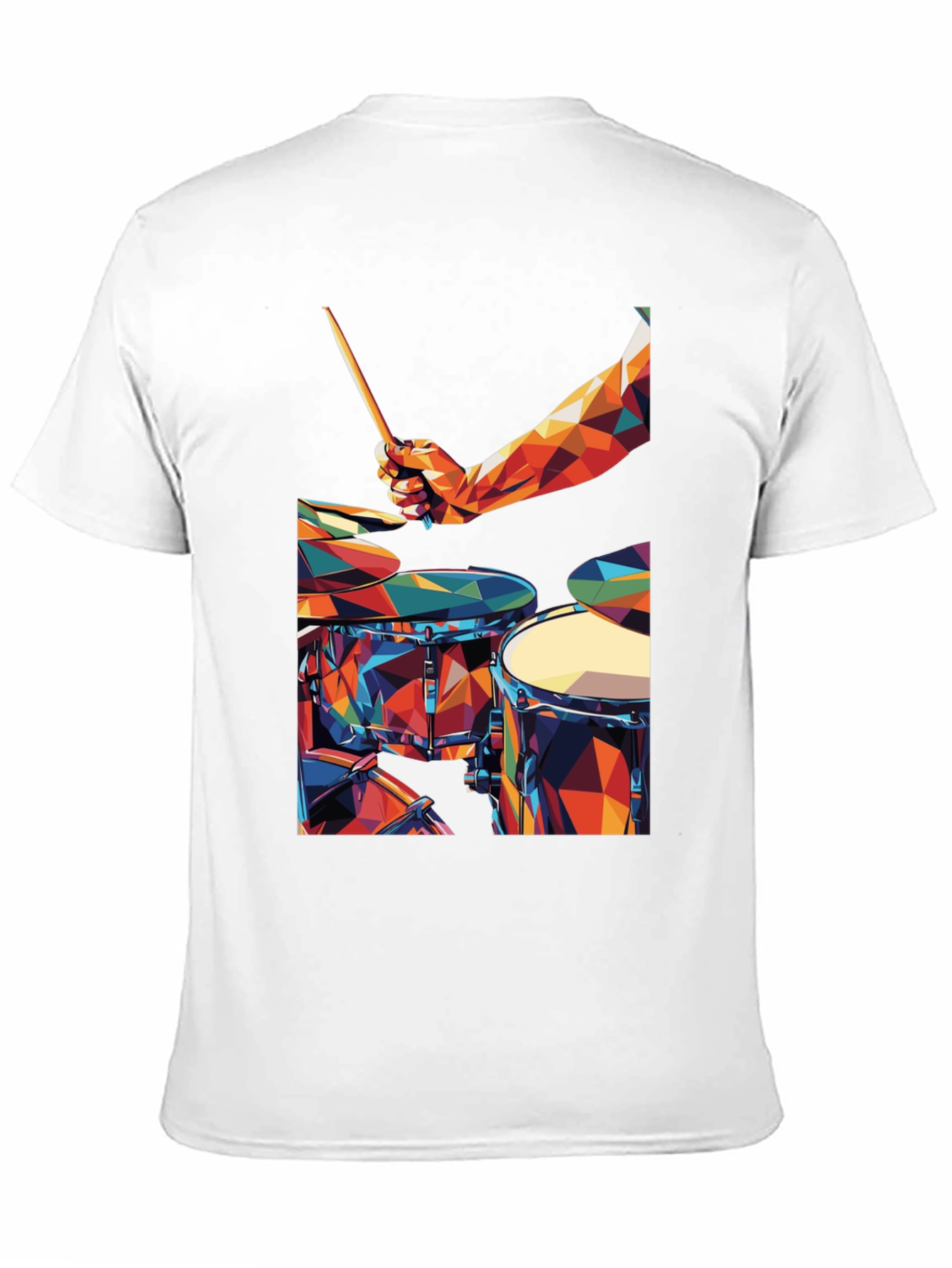 Abstract Geometric Drum Set Graphic T-Shirt