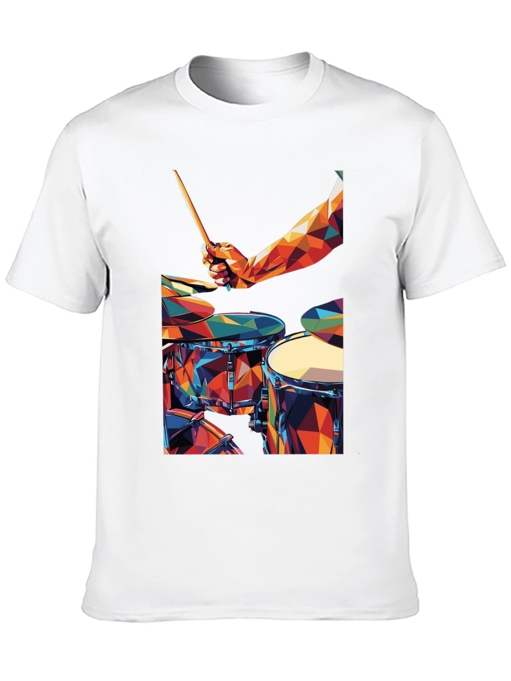 Abstract Geometric Drum Set Graphic T-Shirt