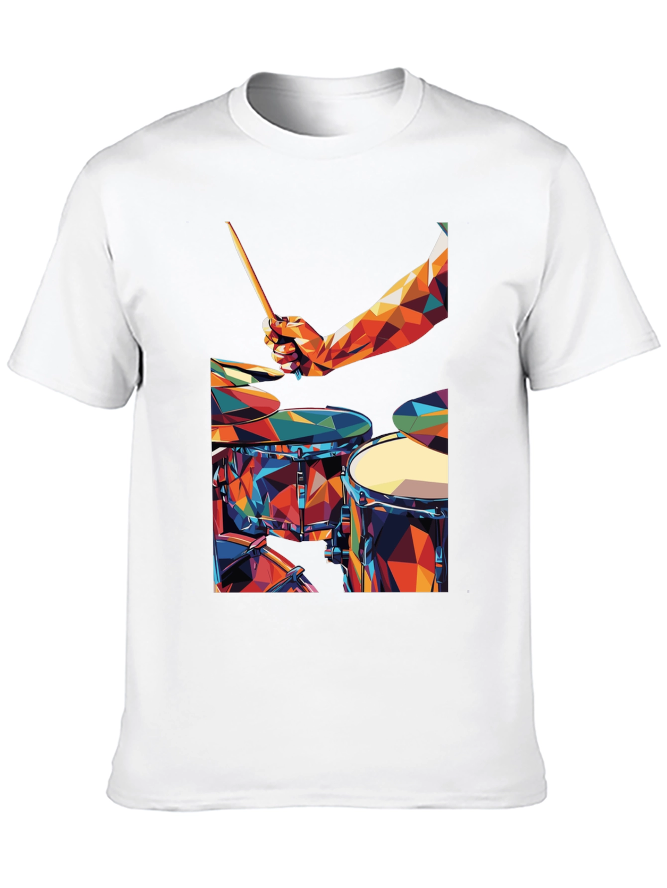 Abstract Geometric Drum Set Graphic T-Shirt