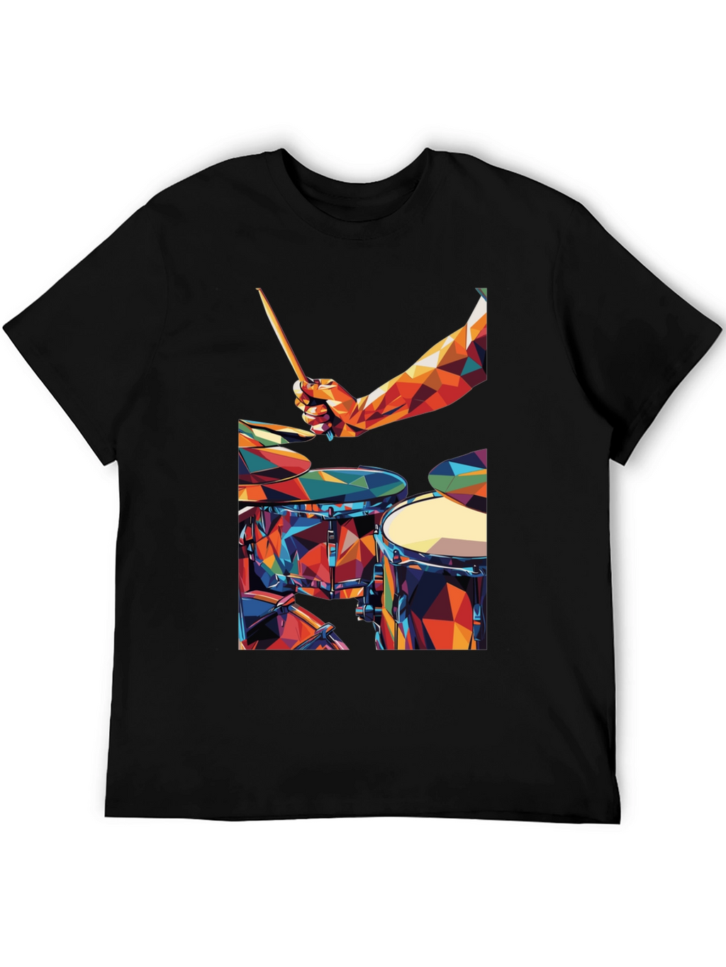 Abstract Geometric Drum Set Graphic T-Shirt