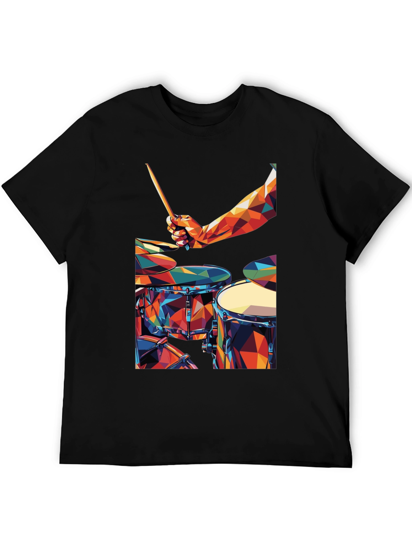 Abstract Geometric Drum Set Graphic T-Shirt