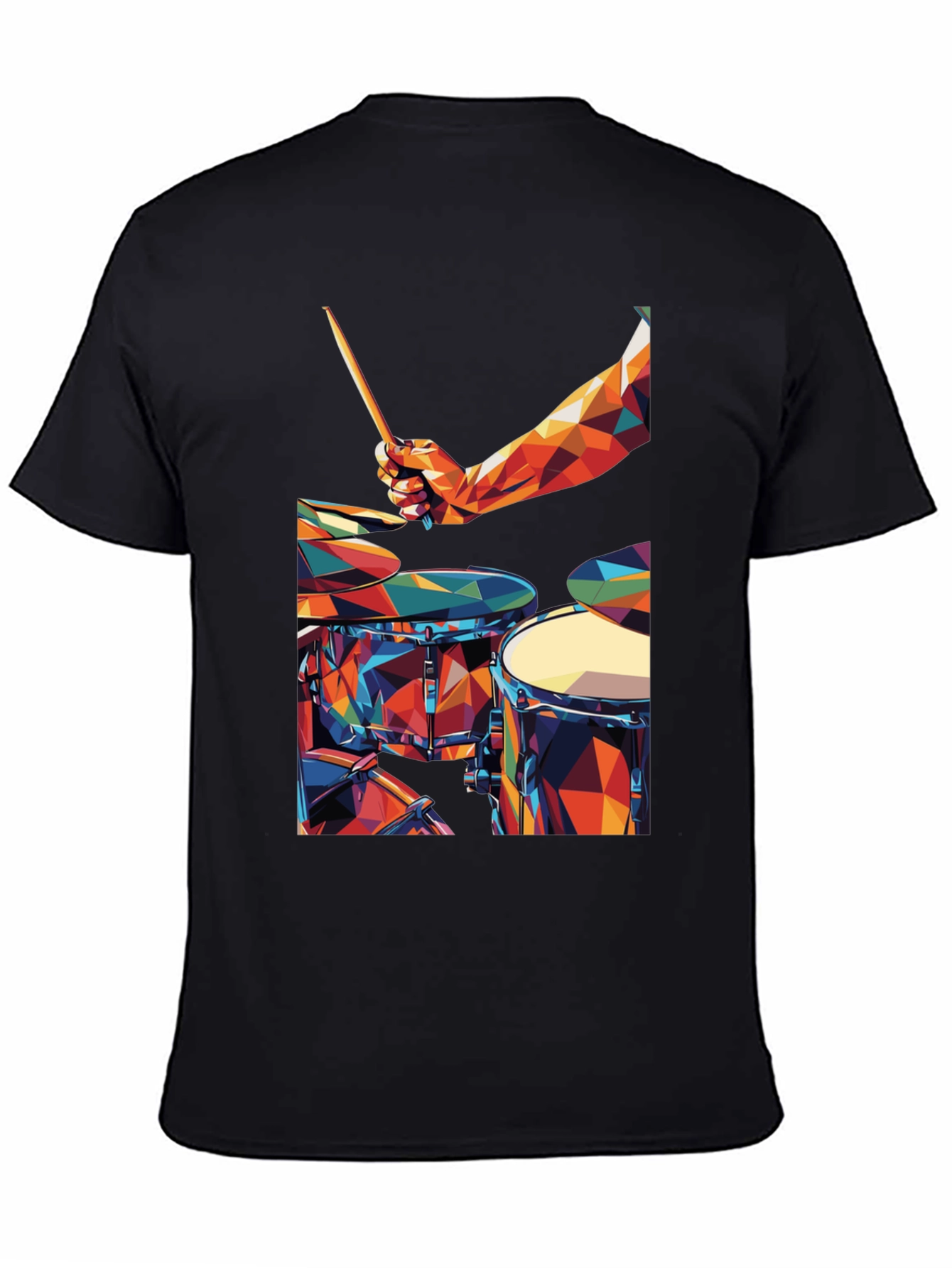 Abstract Geometric Drum Set Graphic T-Shirt