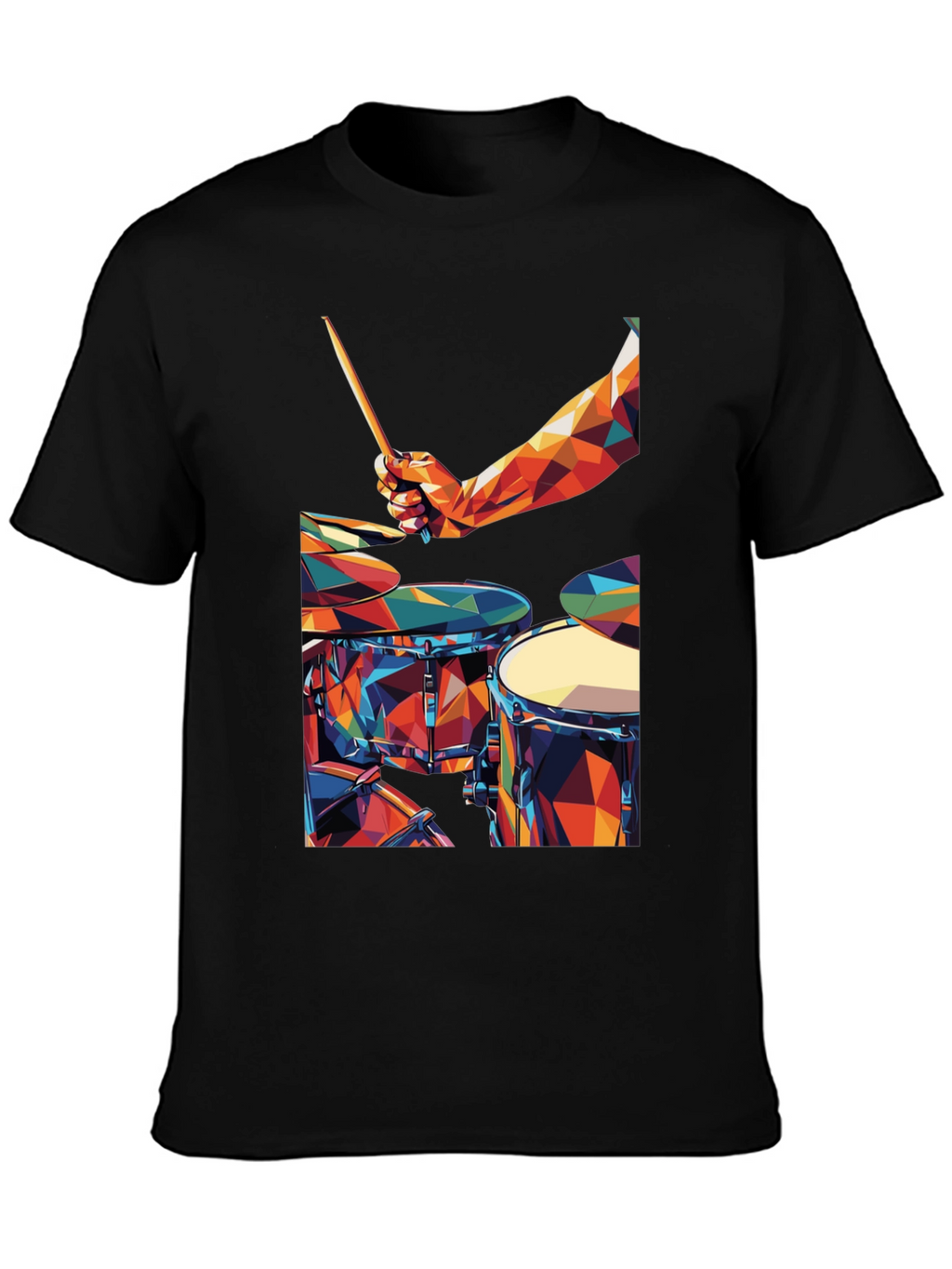 Abstract Geometric Drum Set Graphic T-Shirt