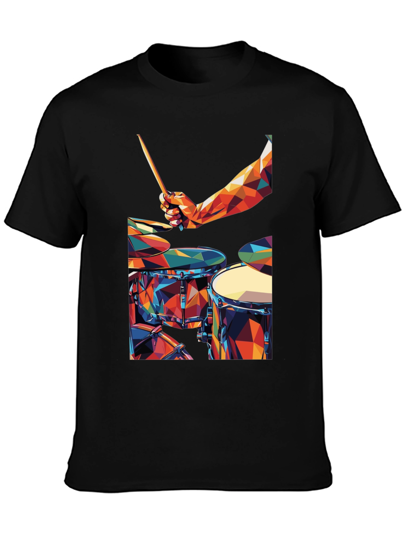 Abstract Geometric Drum Set Graphic T-Shirt