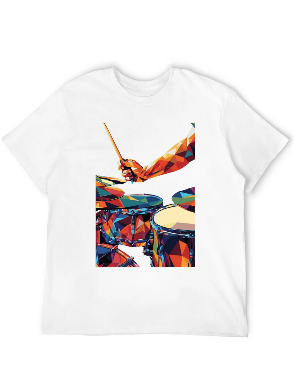Abstract Geometric Drum Set Graphic T-Shirt
