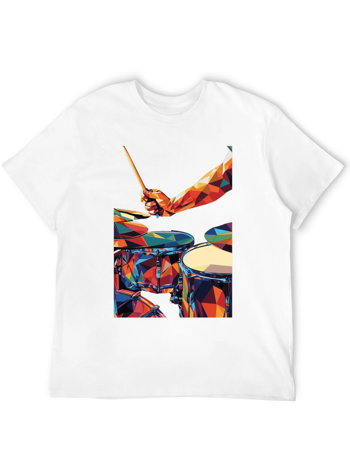 Abstract Geometric Drum Set Graphic T-Shirt