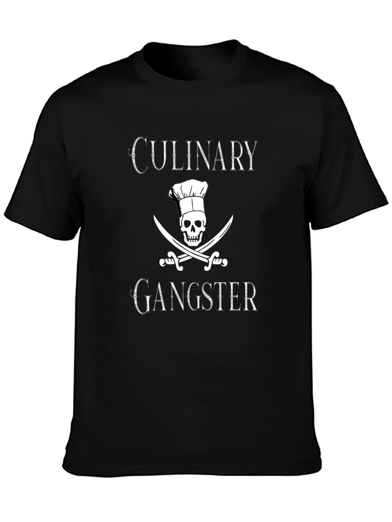 Culinary Gangster T-Shirt - Chef Skull & Swords Graphic