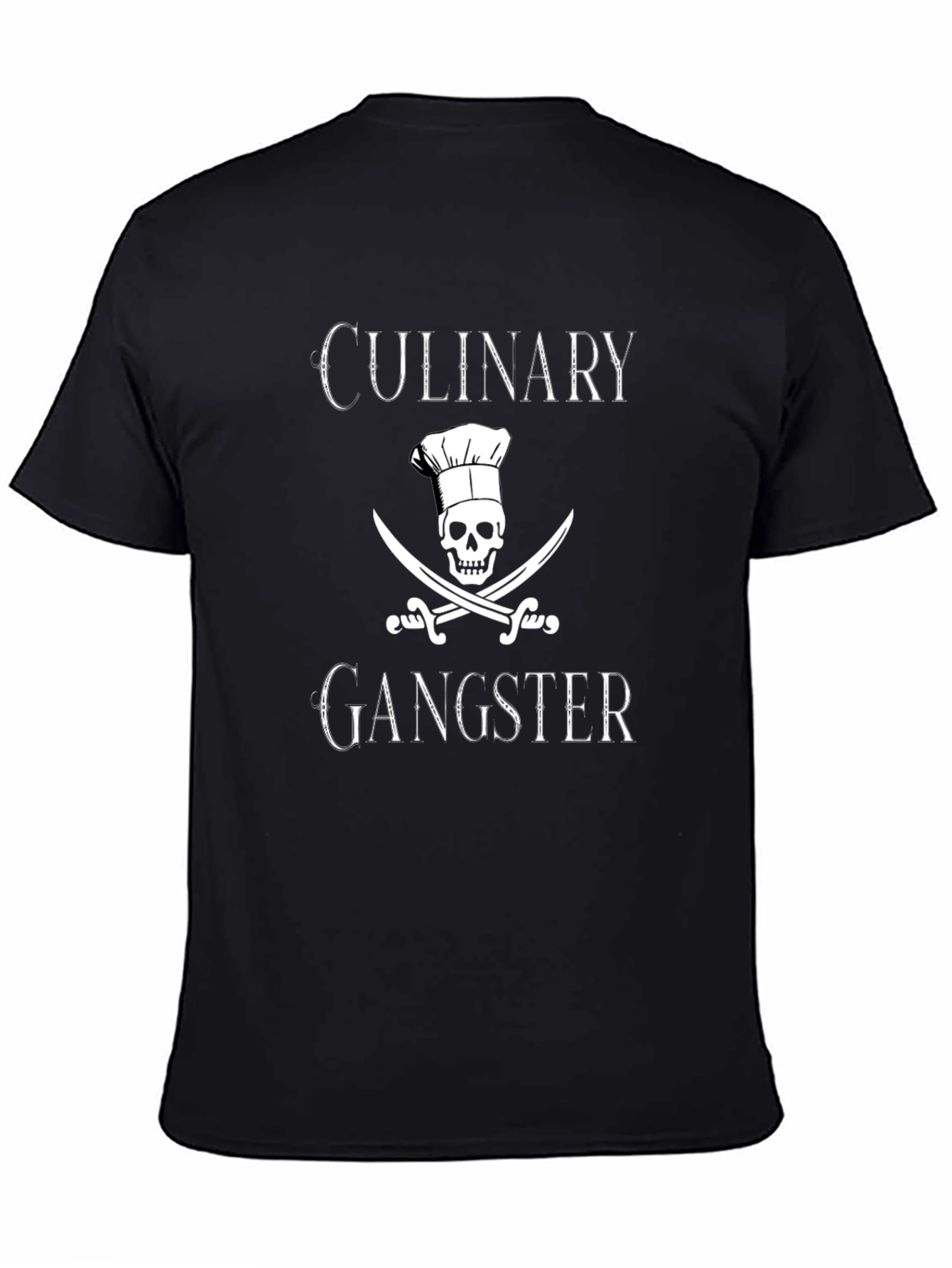 Culinary Gangster T-Shirt - Chef Skull & Swords Graphic