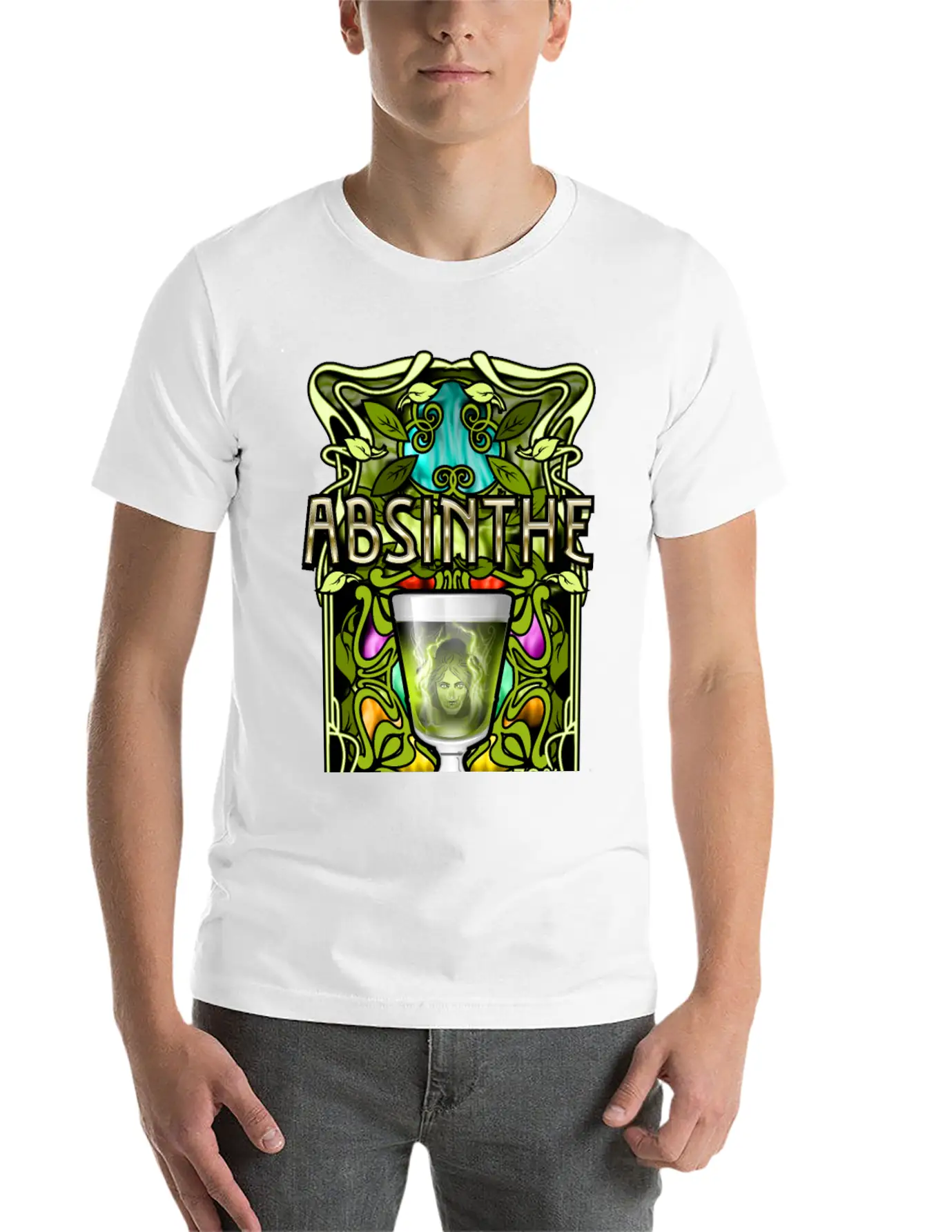 Absinthe T-Shirt Design Stylish Everyday T-Shirt – Unisex Basic Cotton Tee